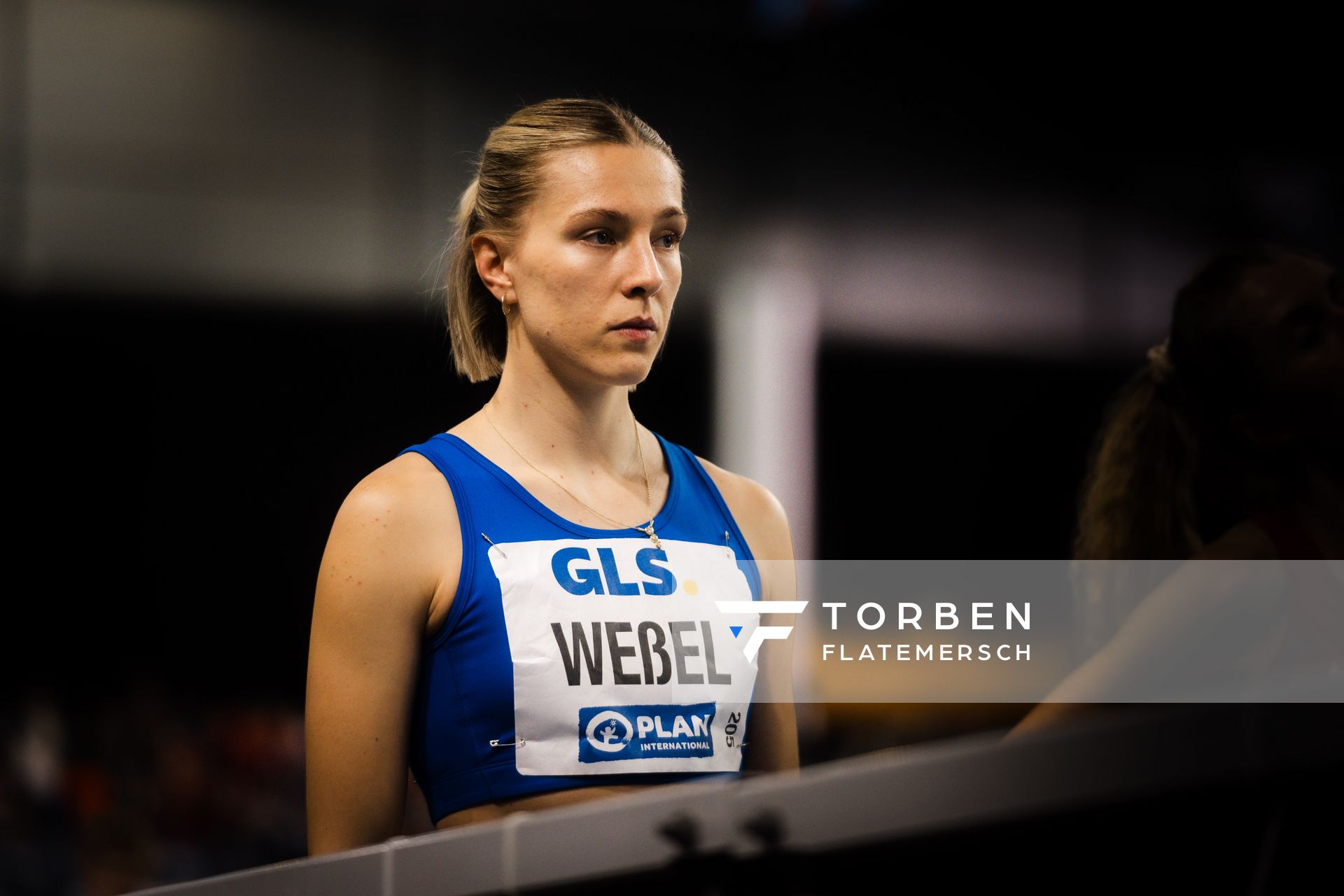 Nele Weßel (TV Waldstraße Wiesbaden) am 18.02.2024 während den 71. Deutschen Leichtathletik-Hallenmeisterschaften in der QUARTERBACK Immobilien ARENA in Leipzig