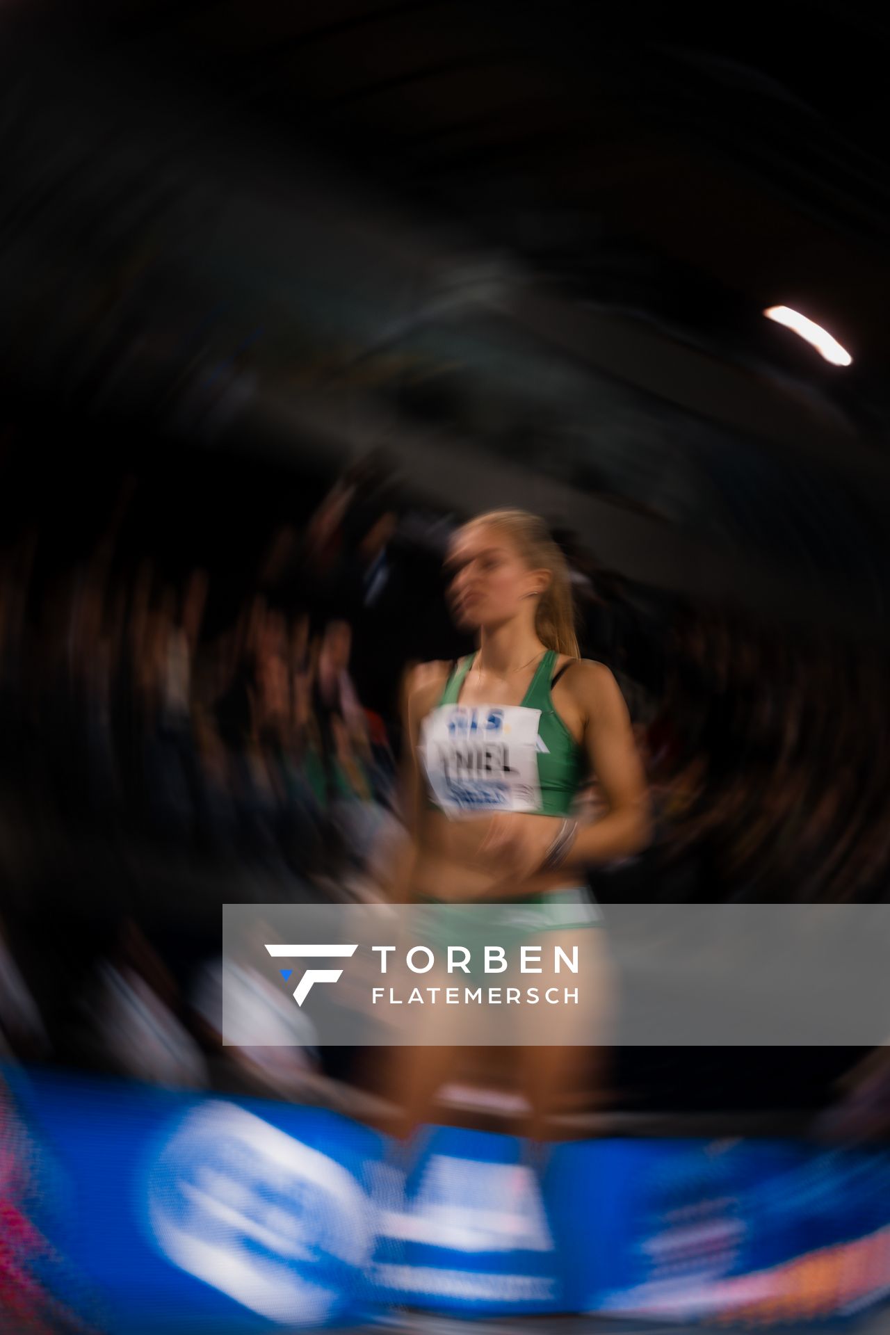 Luna Thiel (VfL Wolfsburg) am 18.02.2024 während den 71. Deutschen Leichtathletik-Hallenmeisterschaften in der QUARTERBACK Immobilien ARENA in Leipzig