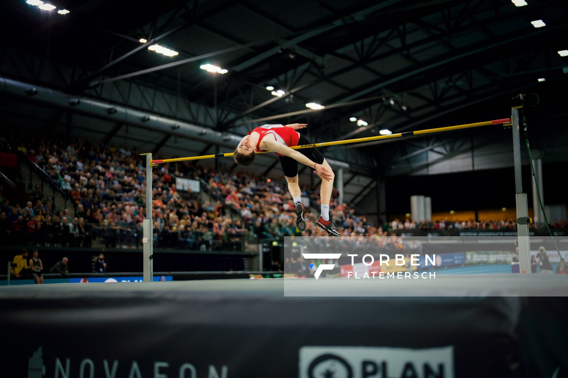 Alexander Bai (MTV Hanstedt) am 18.02.2024 während den 71. Deutschen Leichtathletik-Hallenmeisterschaften in der QUARTERBACK Immobilien ARENA in Leipzig
