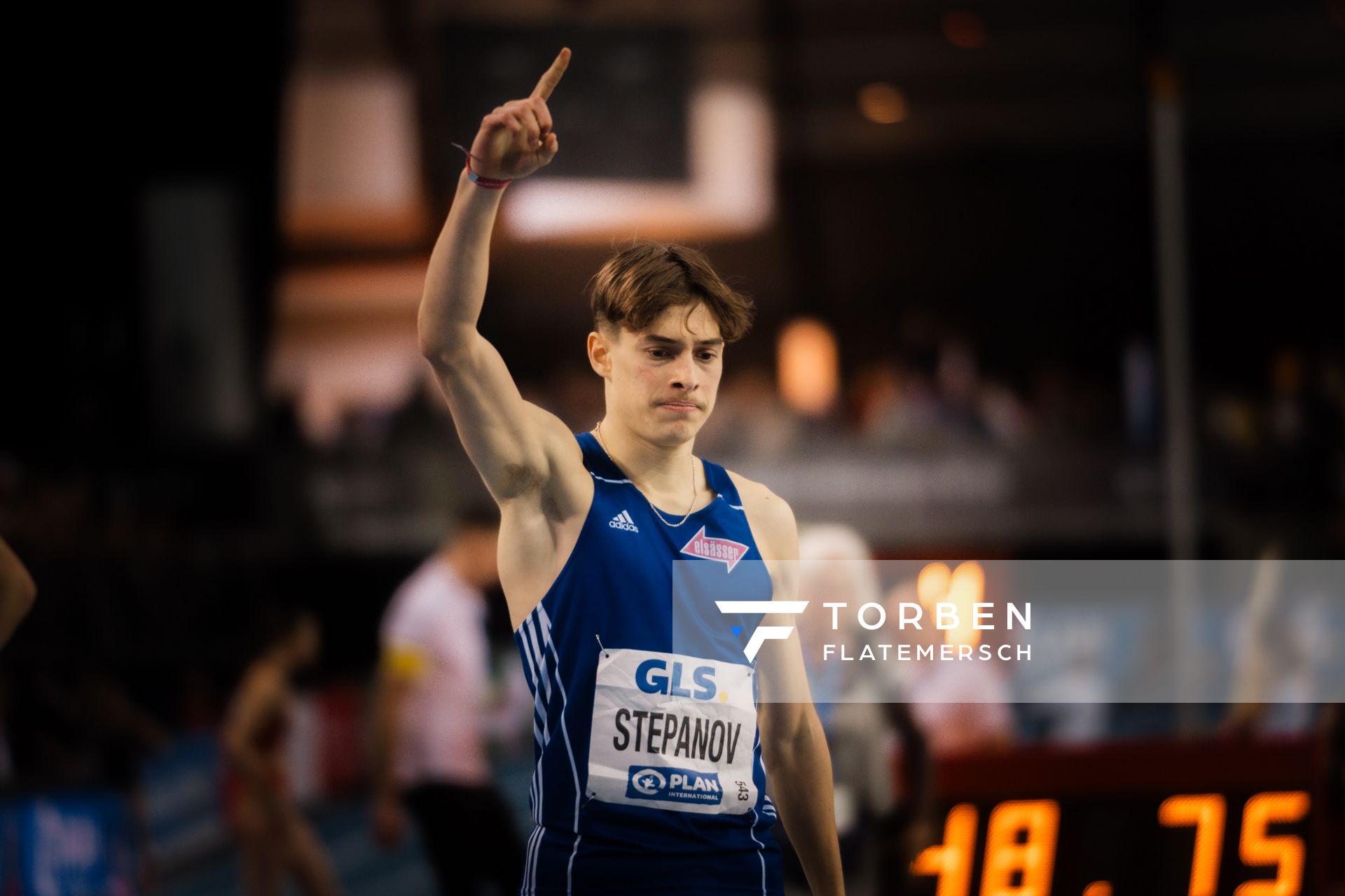 Alexander Stepanov (VfL Sindelfingen) am 18.02.2024 während den 71. Deutschen Leichtathletik-Hallenmeisterschaften in der QUARTERBACK Immobilien ARENA in Leipzig