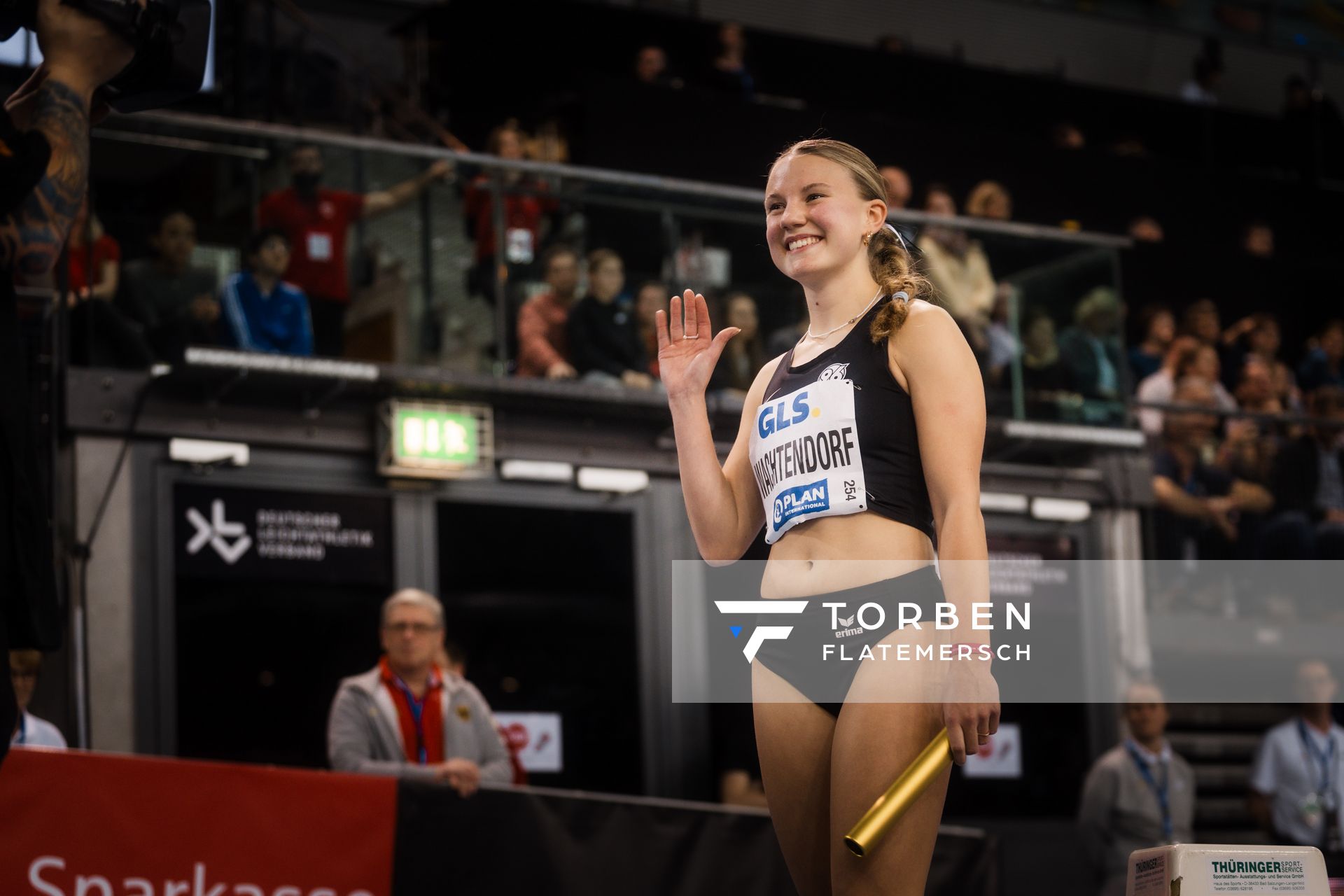 Jule Wachtendorf (Hannover 96) am 18.02.2024 während den 71. Deutschen Leichtathletik-Hallenmeisterschaften in der QUARTERBACK Immobilien ARENA in Leipzig