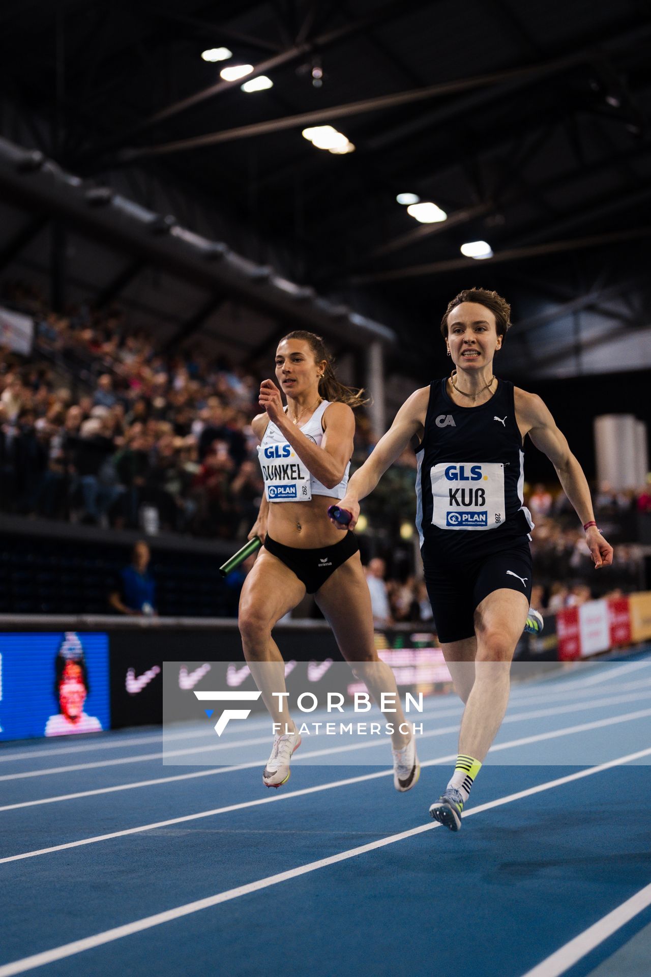 Marsha Dunkel (LT DSHS Köln) 18.02.2024 während den 71. Deutschen Leichtathletik-Hallenmeisterschaften in der QUARTERBACK Immobilien ARENA in Leipzig