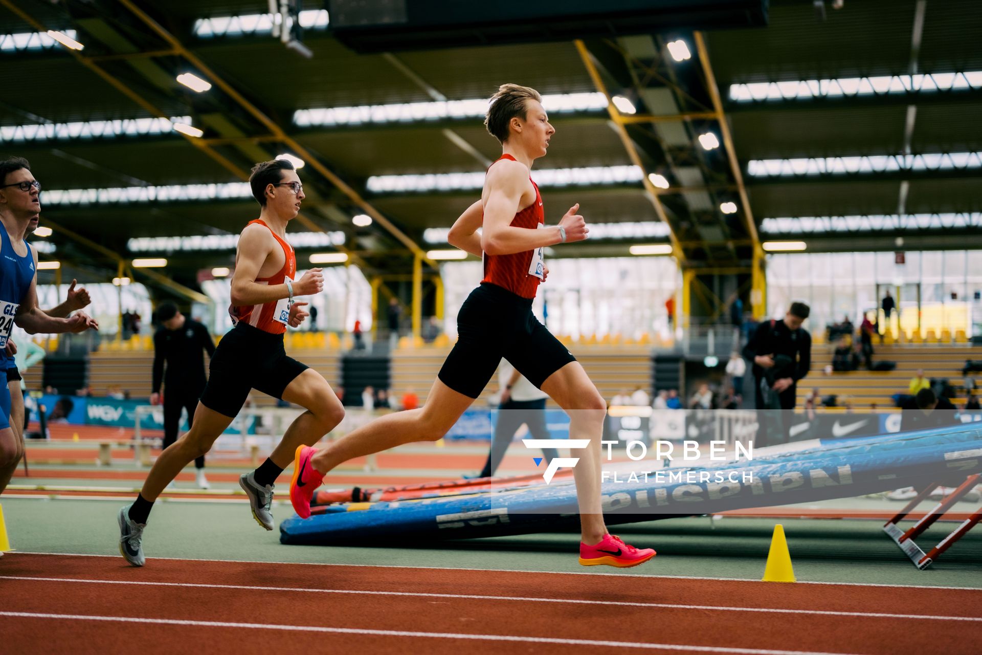 Jonas Patri (TSV Bayer 04 Leverkusen) waehrend der 55. Deutsche Jugend-Hallenmeisterschaften U20 am 24.02.2024 in der Helmut-Körnig-Halle in Dortmund