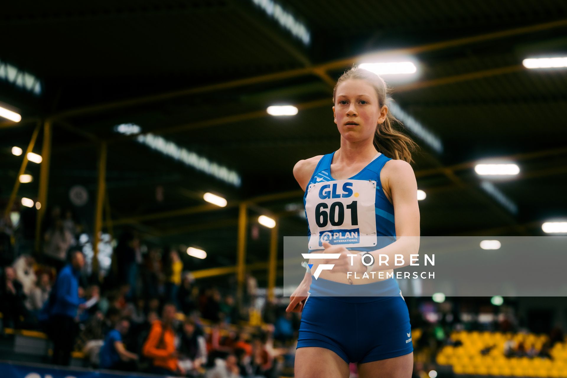 Nika Helene Illing (LSV 1971 Ilmenau) waehrend der 55. Deutsche Jugend-Hallenmeisterschaften U20 am 24.02.2024 in der Helmut-Körnig-Halle in Dortmund