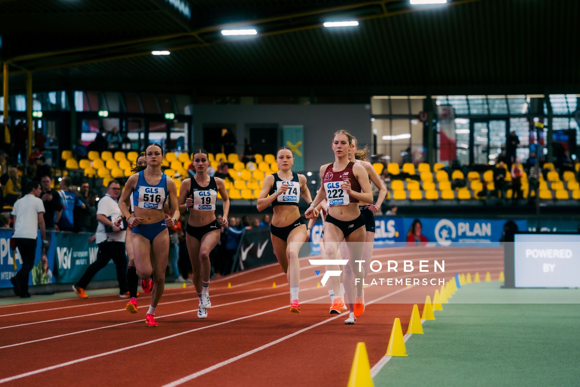 Mona Friedrich (LG Würm Athletik), waehrend der 55. Deutsche Jugend-Hallenmeisterschaften U20 am 24.02.2024 in der Helmut-Körnig-Halle in Dortmund