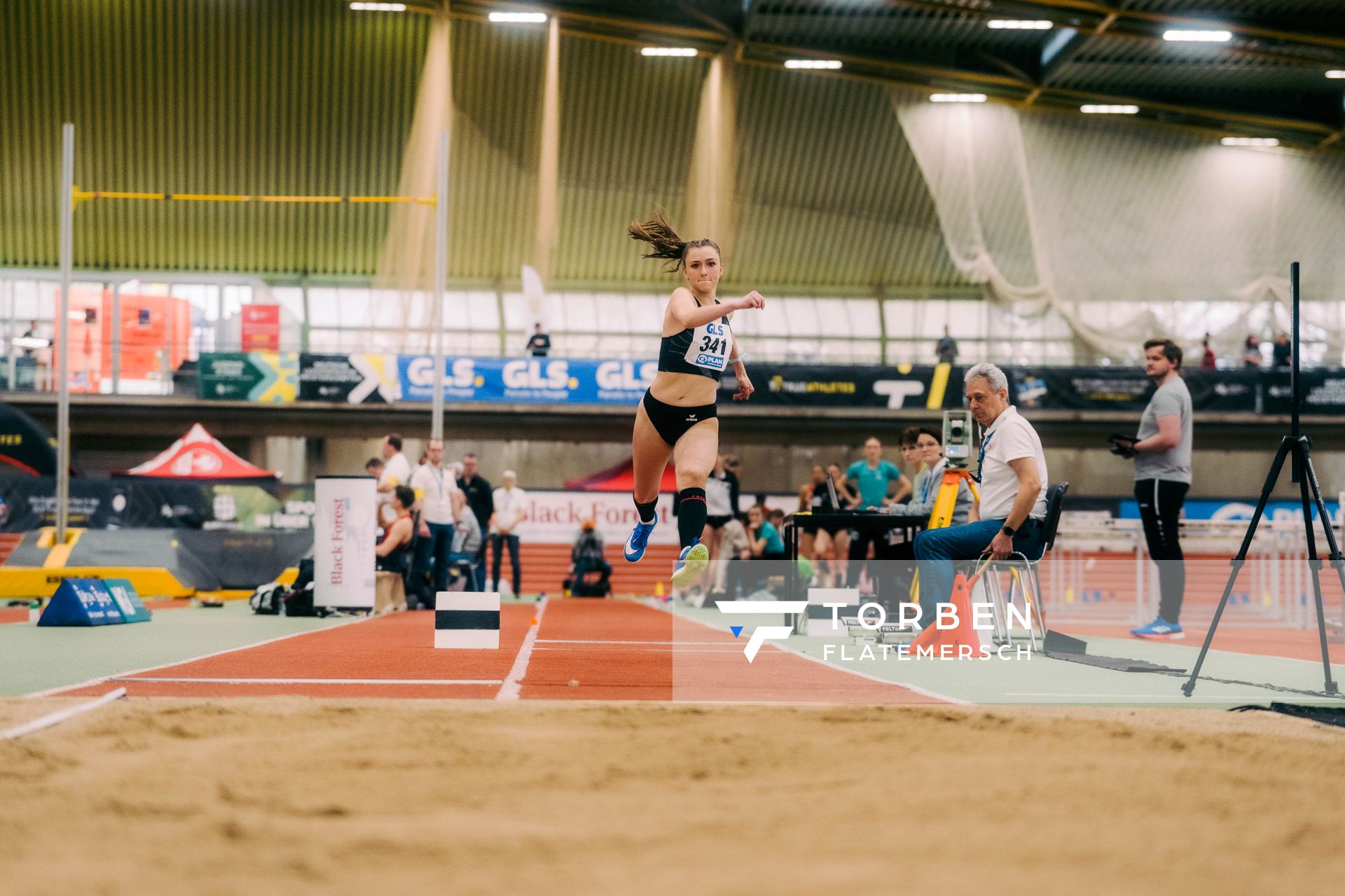 Yara Böhmer (ART Düsseldorf) waehrend der 55. Deutsche Jugend-Hallenmeisterschaften U20 am 24.02.2024 in der Helmut-Körnig-Halle in Dortmund