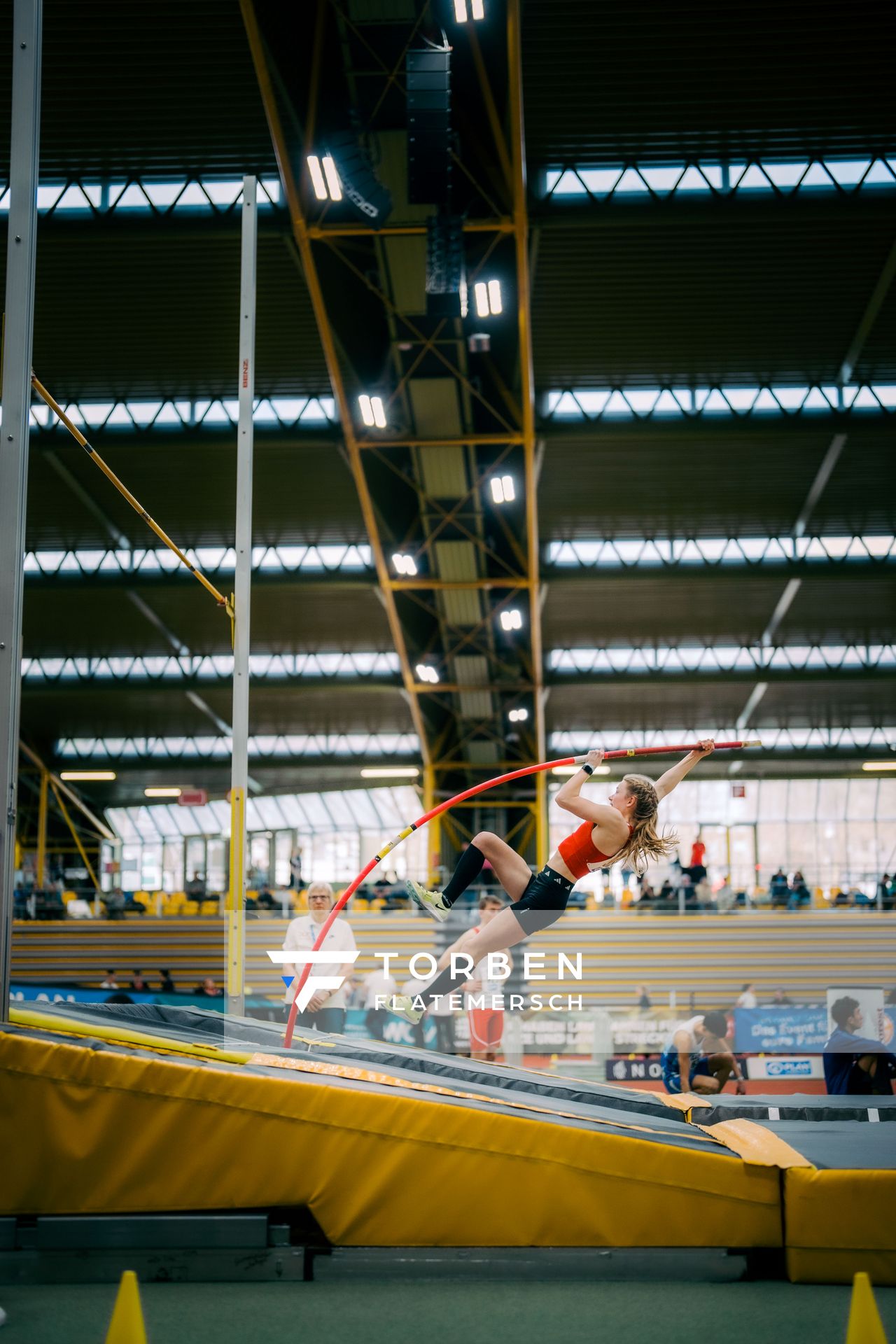 Tanja Unverzagt (MTV 49 Holzminden) waehrend der 55. Deutsche Jugend-Hallenmeisterschaften U20 am 24.02.2024 in der Helmut-Körnig-Halle in Dortmund