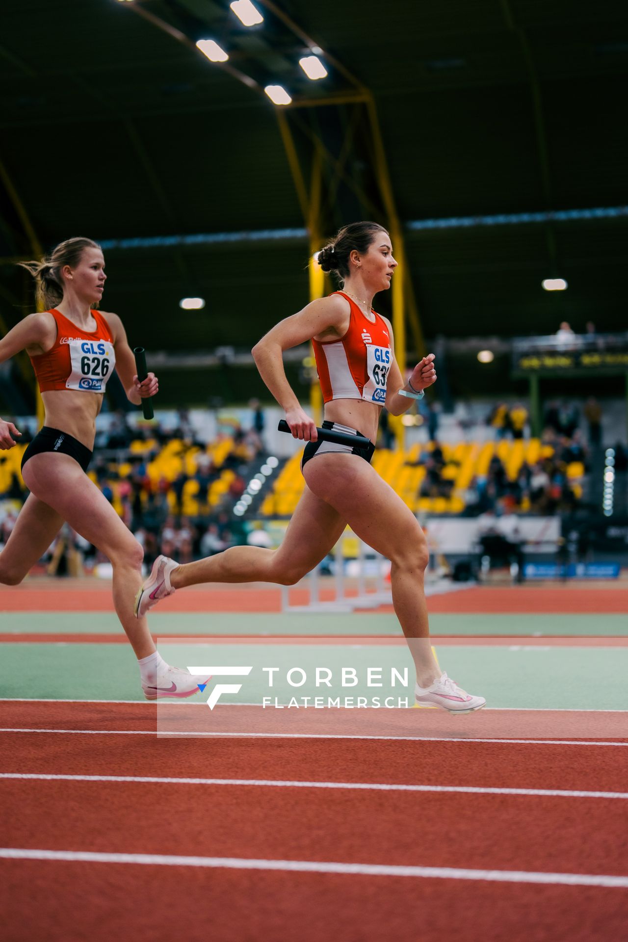 Carolin Bothe (LG Olympia Dortmund) waehrend der 55. Deutsche Jugend-Hallenmeisterschaften U20 am 24.02.2024 in der Helmut-Körnig-Halle in Dortmund