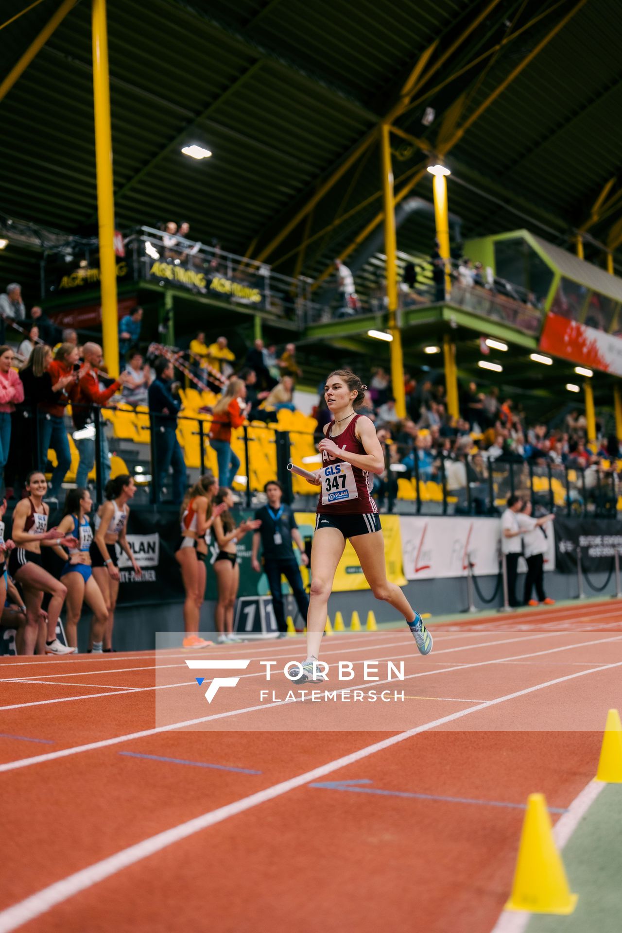 Vera Coutellier (ASV Köln e. V.) waehrend der 55. Deutsche Jugend-Hallenmeisterschaften U20 am 24.02.2024 in der Helmut-Körnig-Halle in Dortmund