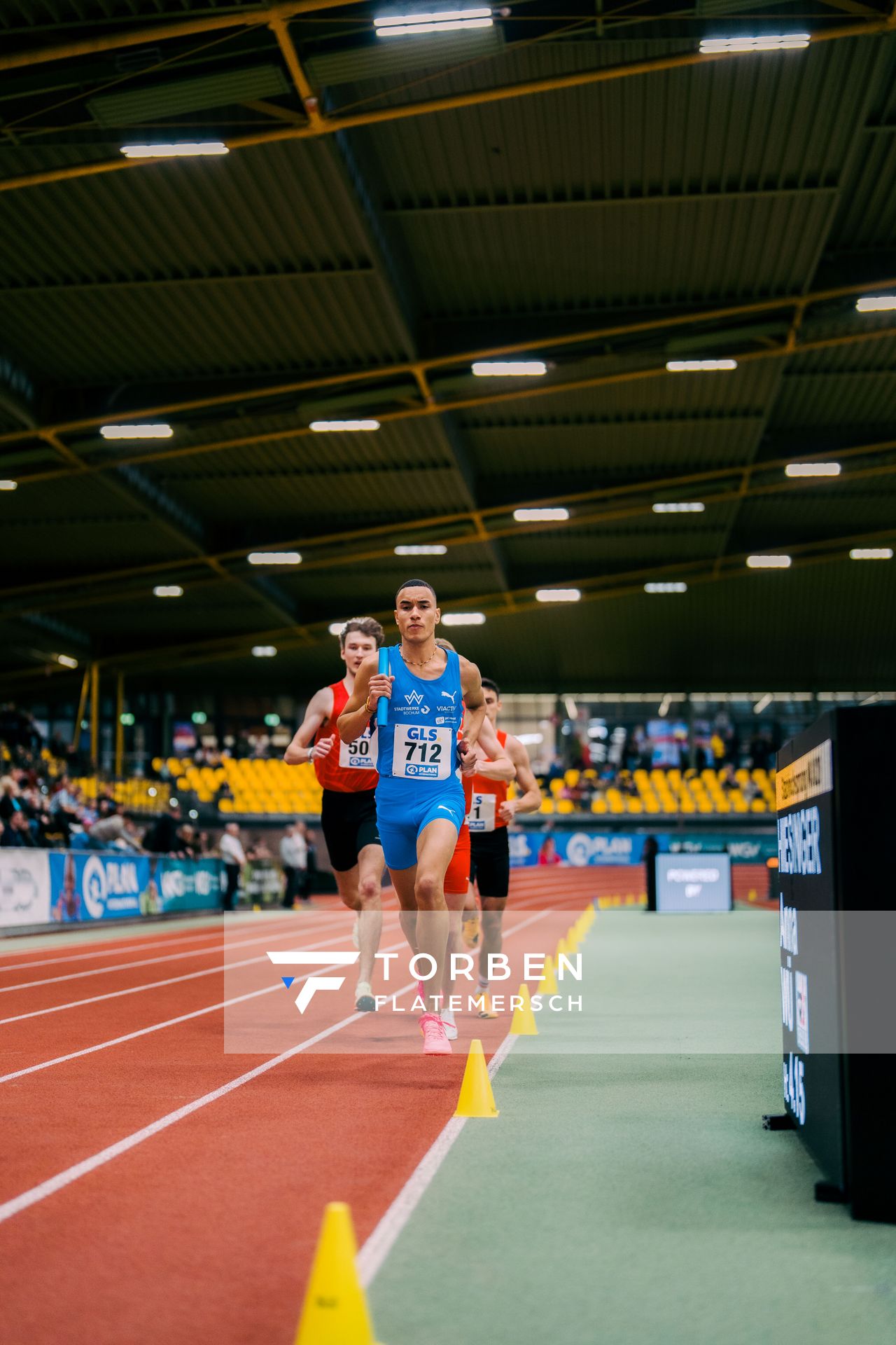 Florian Zittel (TV Wattenscheid 01) waehrend der 55. Deutsche Jugend-Hallenmeisterschaften U20 am 24.02.2024 in der Helmut-Körnig-Halle in Dortmund