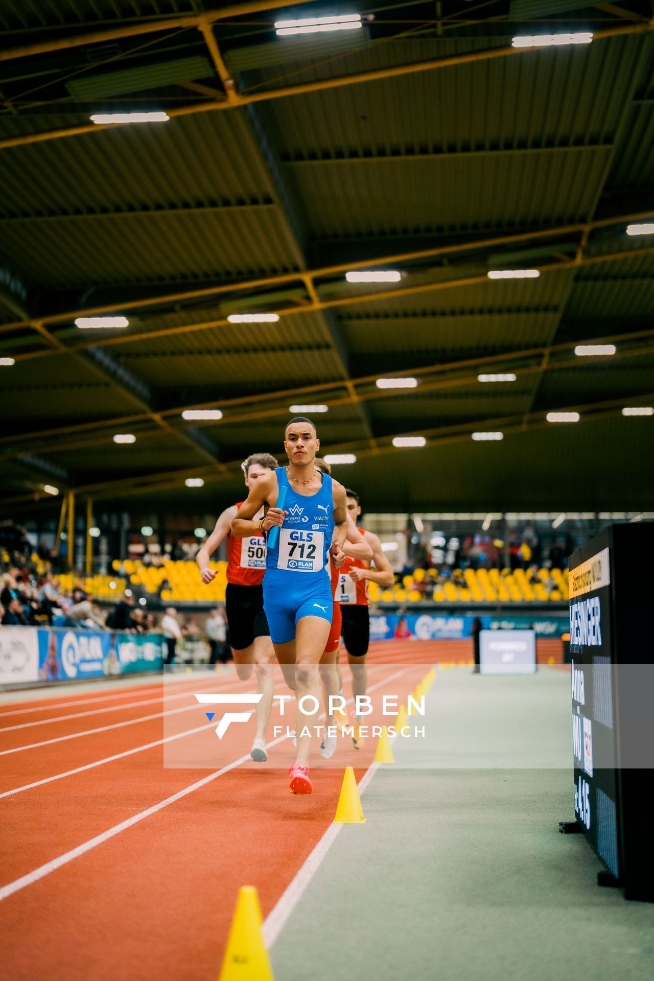 Florian Zittel (TV Wattenscheid 01) waehrend der 55. Deutsche Jugend-Hallenmeisterschaften U20 am 24.02.2024 in der Helmut-Körnig-Halle in Dortmund