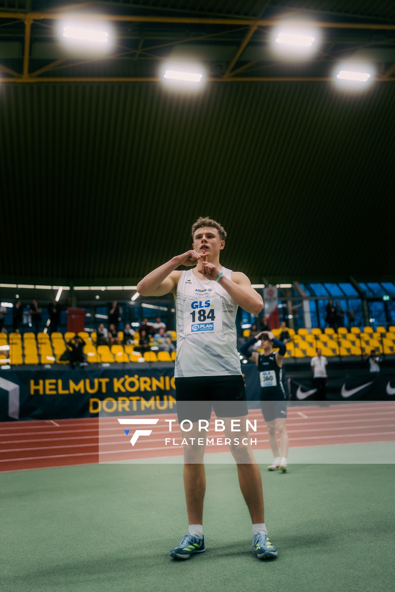 Jakob Kemminer (TSV Ochenbruck) waehrend der 55. Deutsche Jugend-Hallenmeisterschaften U20 am 24.02.2024 in der Helmut-Körnig-Halle in Dortmund