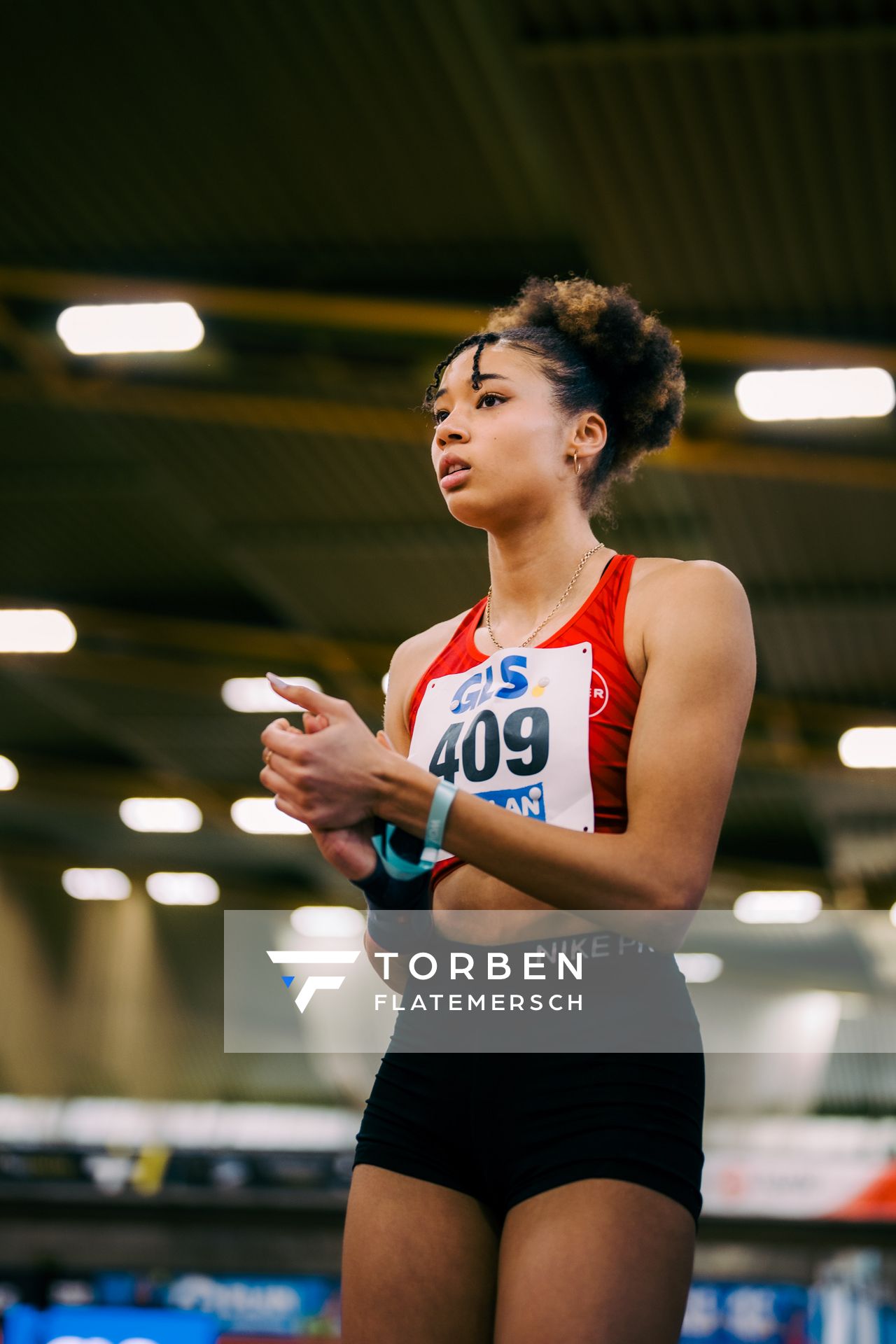 Anna-Elisabeth Ehlers (TSV Bayer 04 Leverkusen) waehrend der 55. Deutsche Jugend-Hallenmeisterschaften U20 am 25.02.2024 in der Helmut-Körnig-Halle in Dortmund