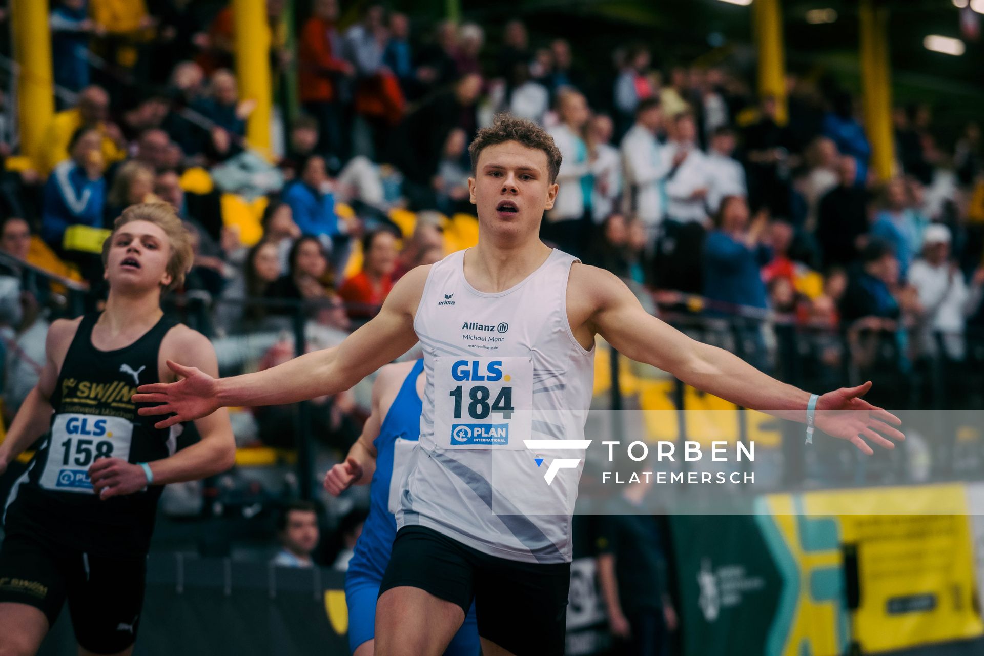 Jakob Kemminer (TSV Ochenbruck) waehrend der 55. Deutsche Jugend-Hallenmeisterschaften U20 am 25.02.2024 in der Helmut-Körnig-Halle in Dortmund