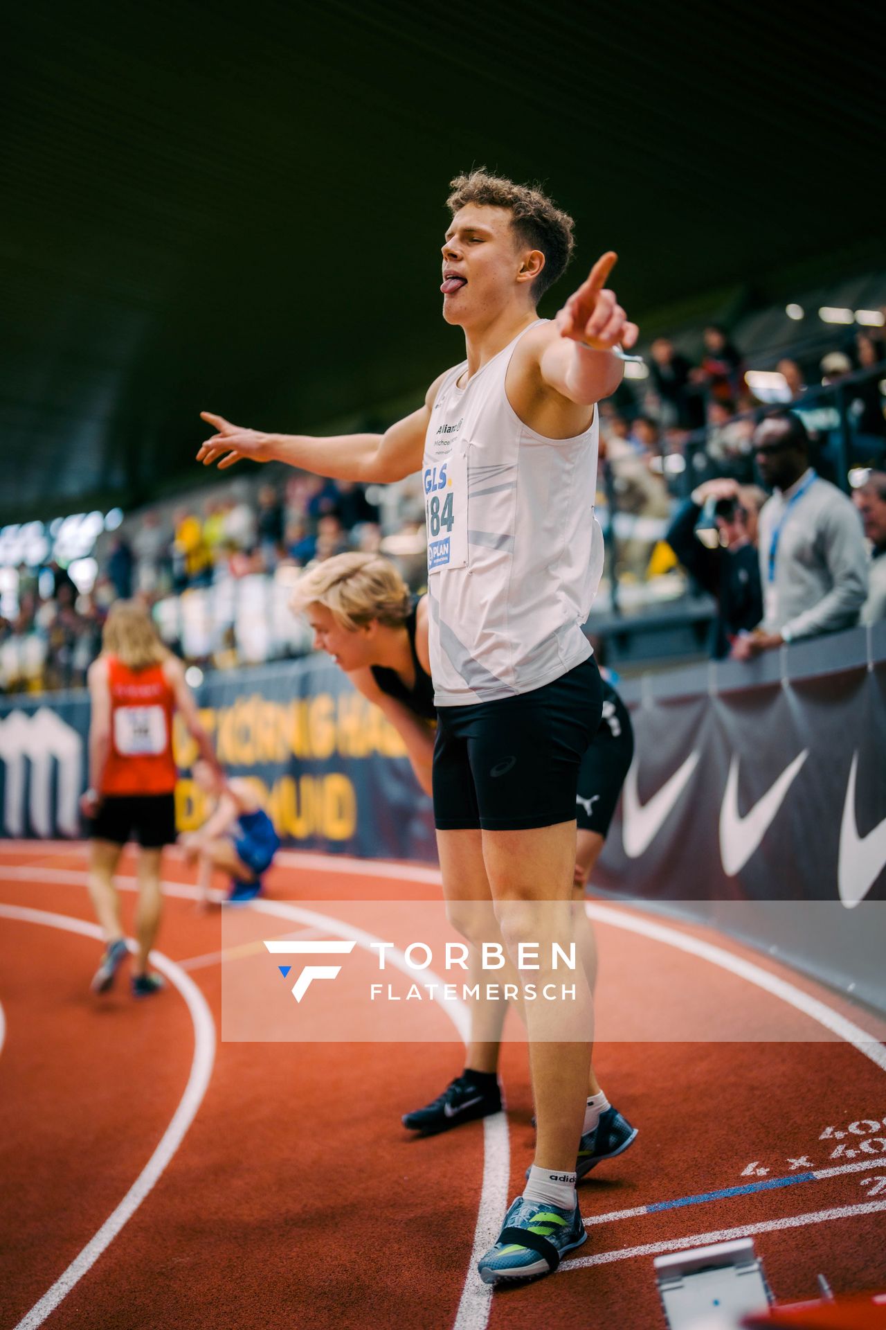 Jakob Kemminer (TSV Ochenbruck) waehrend der 55. Deutsche Jugend-Hallenmeisterschaften U20 am 25.02.2024 in der Helmut-Körnig-Halle in Dortmund