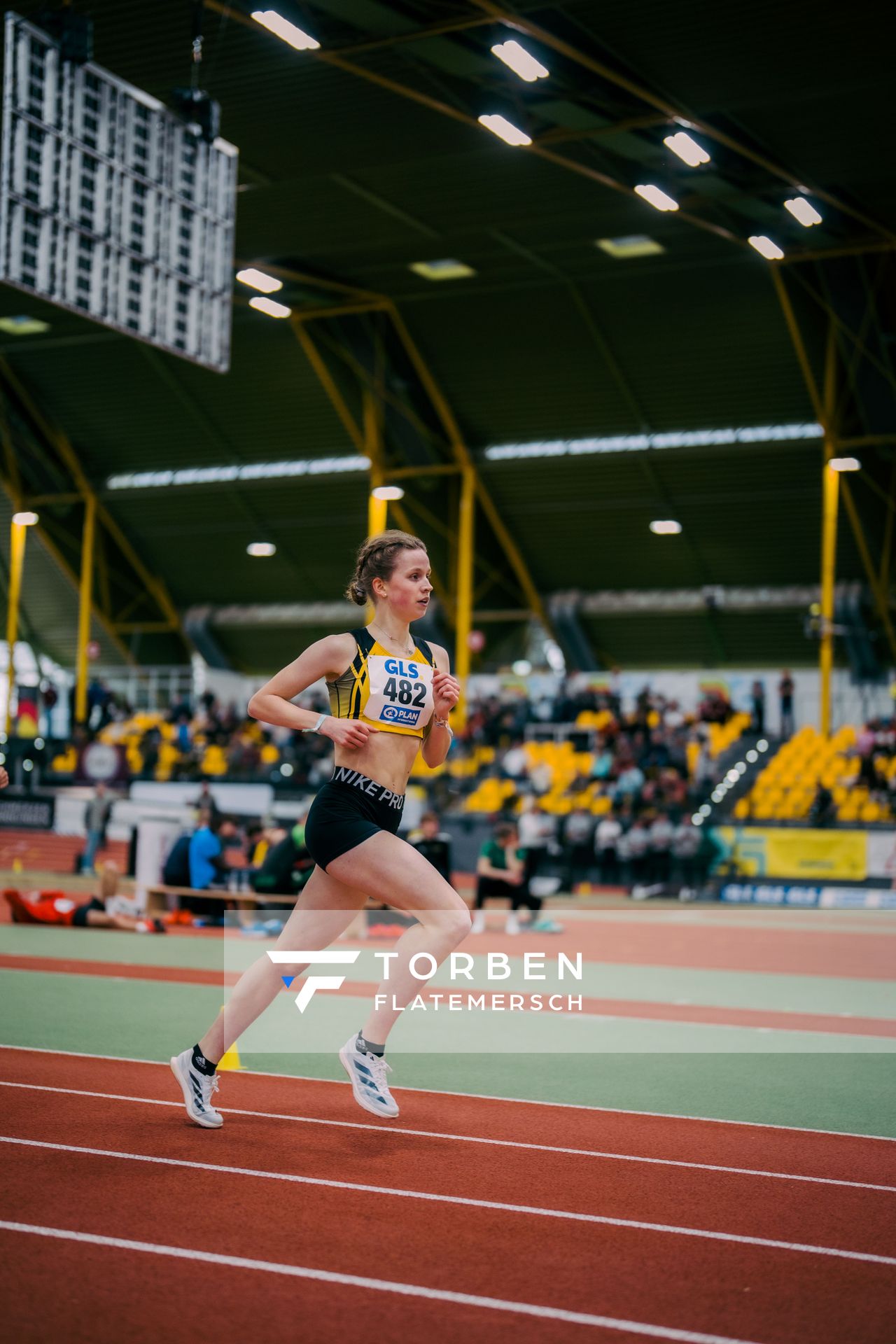 Adia Budde (TSV Altenholz) waehrend der 55. Deutsche Jugend-Hallenmeisterschaften U20 am 25.02.2024 in der Helmut-Körnig-Halle in Dortmund