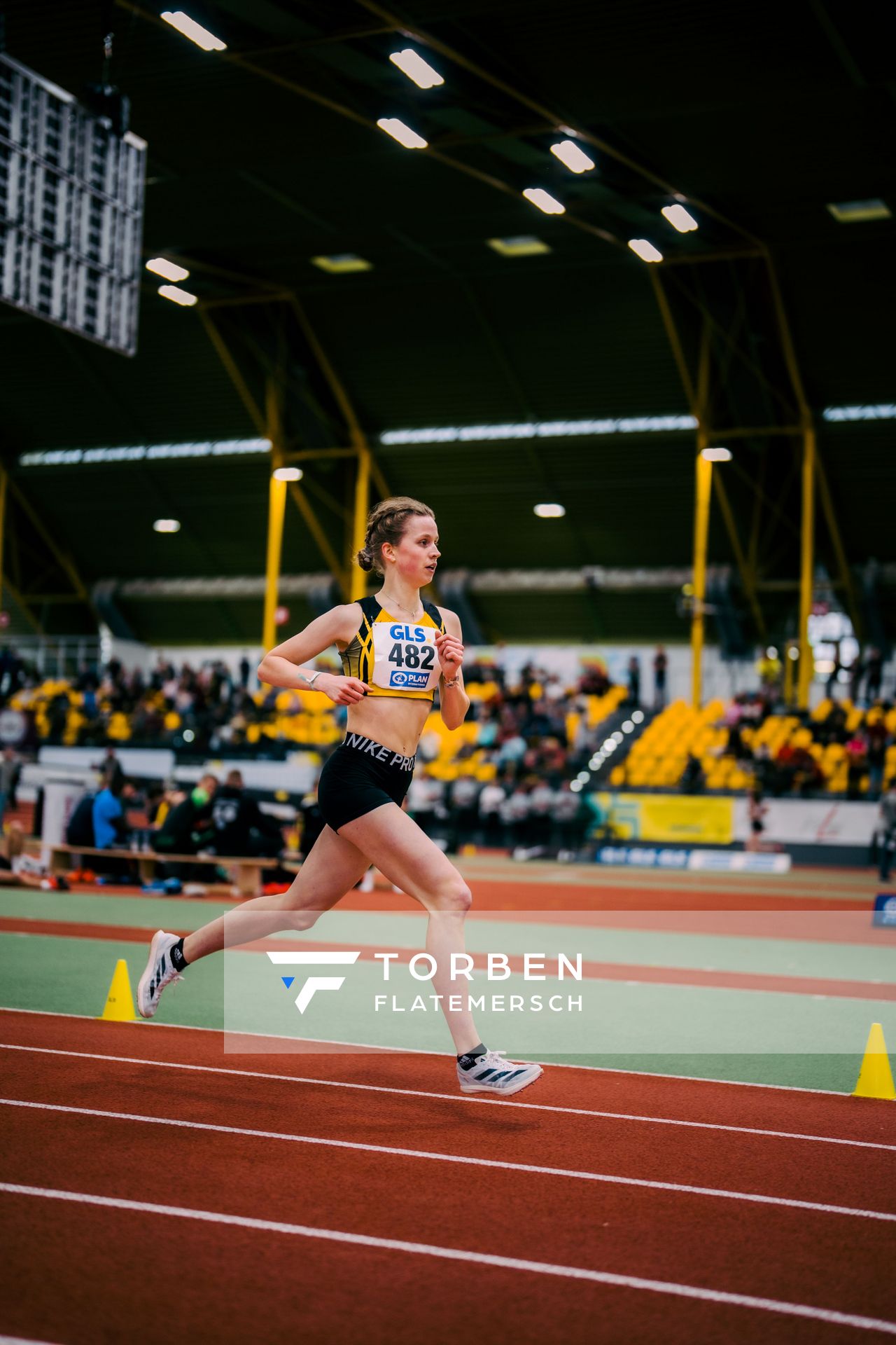 Adia Budde (TSV Altenholz) waehrend der 55. Deutsche Jugend-Hallenmeisterschaften U20 am 25.02.2024 in der Helmut-Körnig-Halle in Dortmund