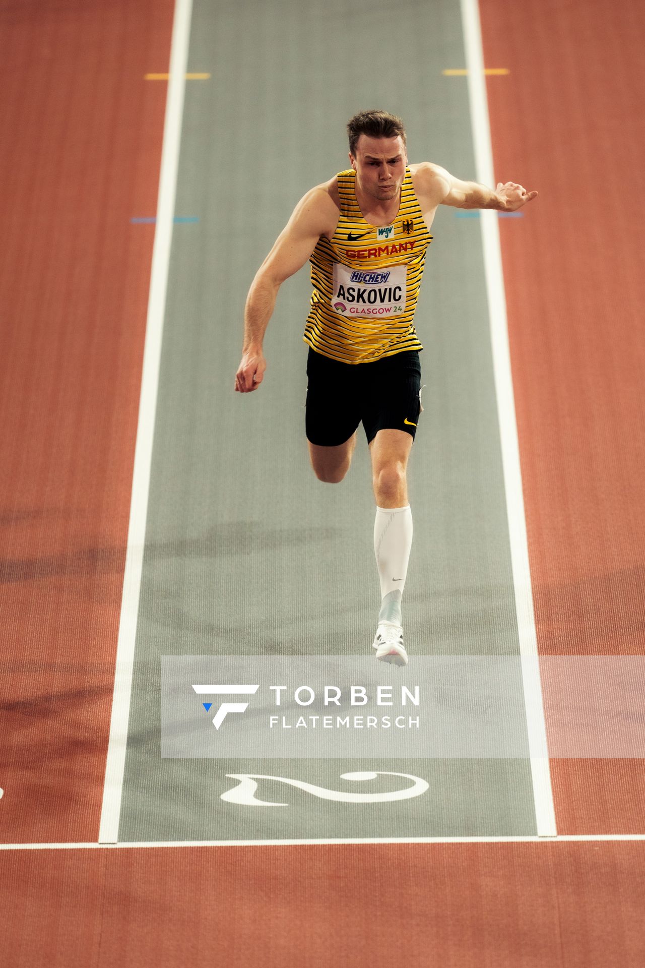 Aleksandar Askovic (GER/Germany) am 01.03.2024 bei den World Athletics Indoor Championships in Glasgow (Schottland / Vereinigtes Königreich)