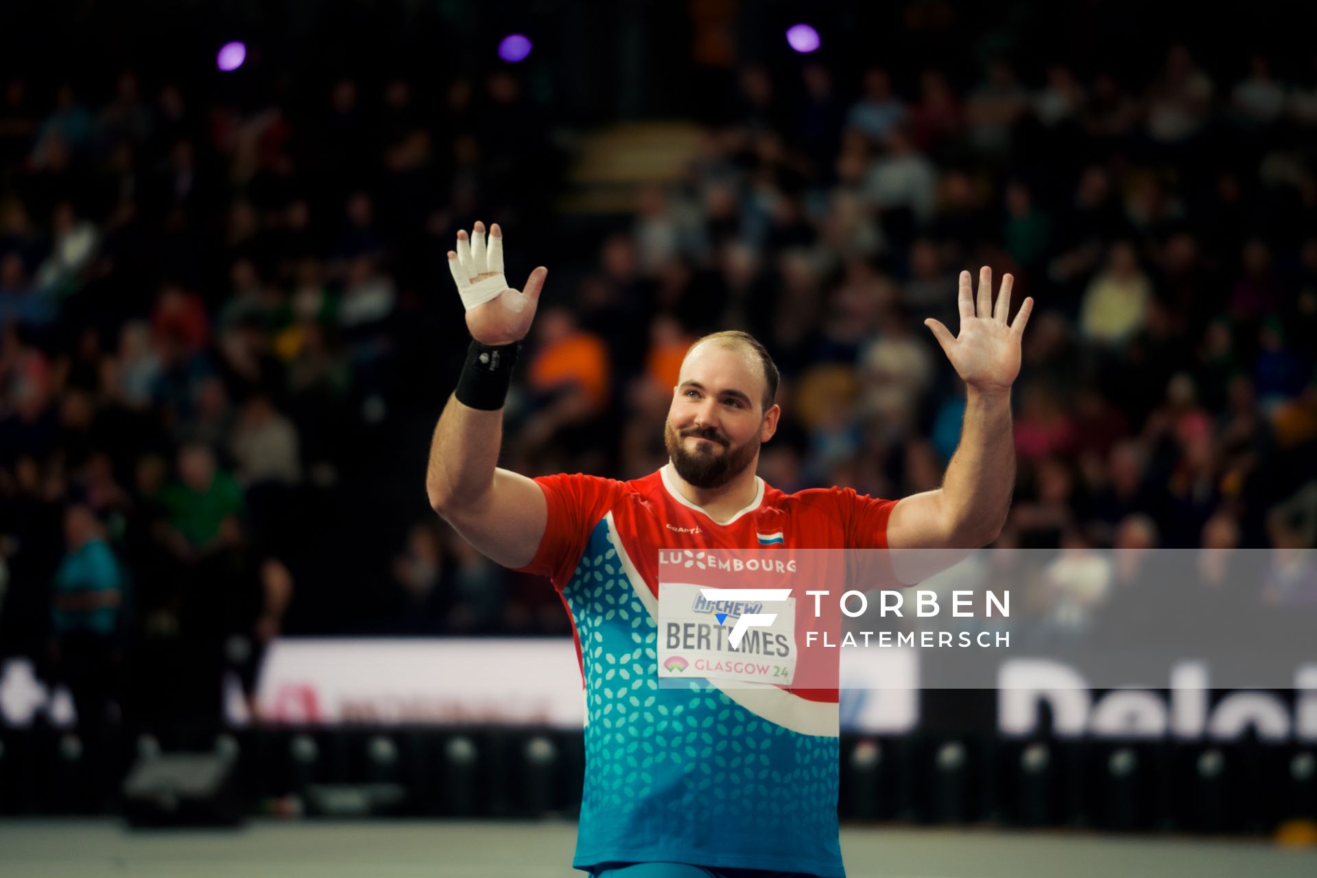 Bob Bertemes (LUX/Luxembourg) am 01.03.2024 bei den World Athletics Indoor Championships in Glasgow (Schottland / Vereinigtes Königreich)