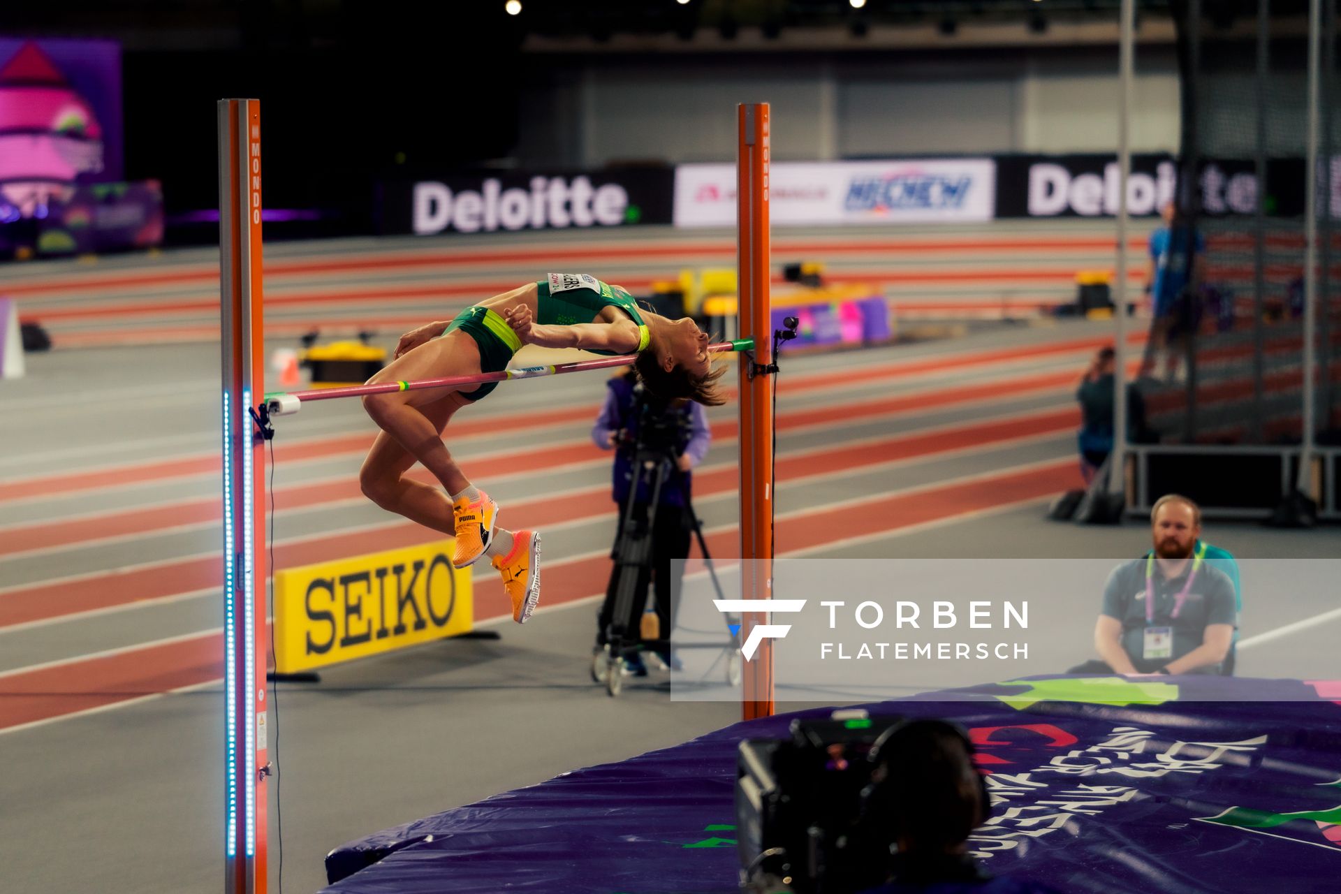 Nicola Olyslagers (AUS/Australia) am 01.03.2024 bei den World Athletics Indoor Championships in Glim Hochsprung asgow (Schottland / Vereinigtes Königreich)