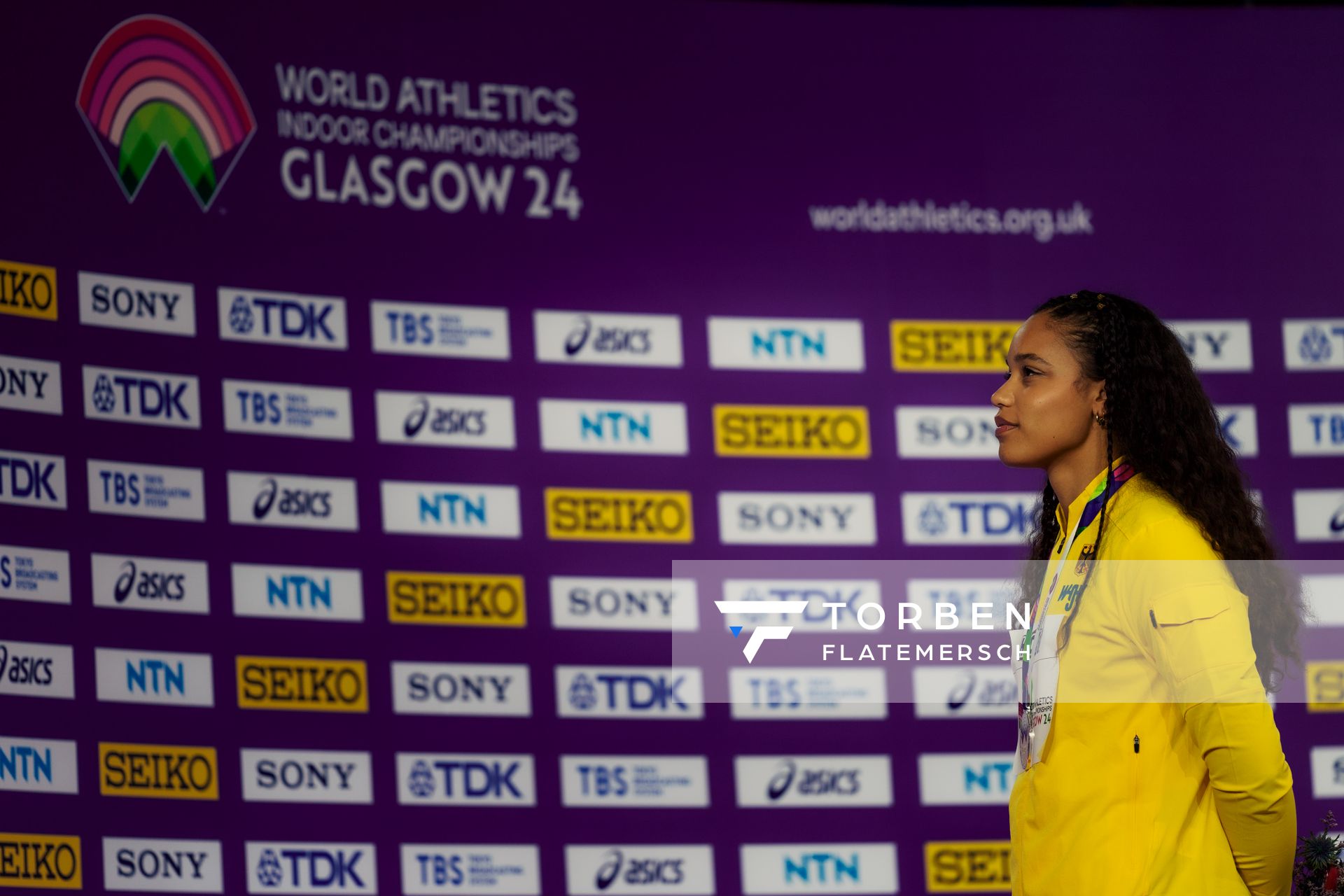 am 01.03.2024 bei den World Athletics Indoor Championships in Glasgow (Schottland / Vereinigtes Königreich)