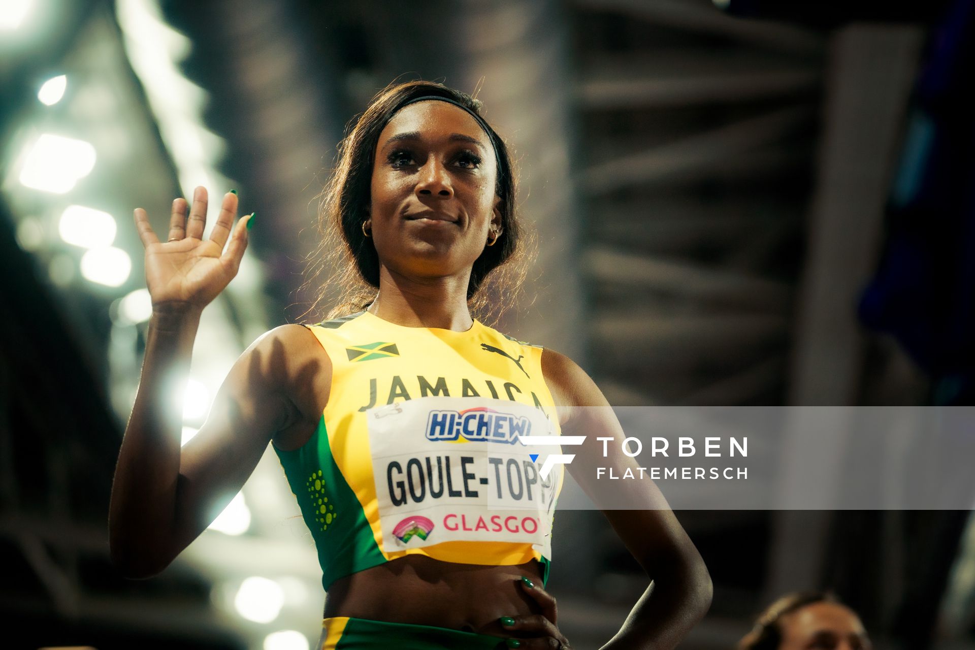 Natoya Goule-Toppin (JAM/Jamaica) im 800m Halbfinale am 02.03.2024 bei den World Athletics Indoor Championships in Glasgow (Schottland / Vereinigtes Königreich)