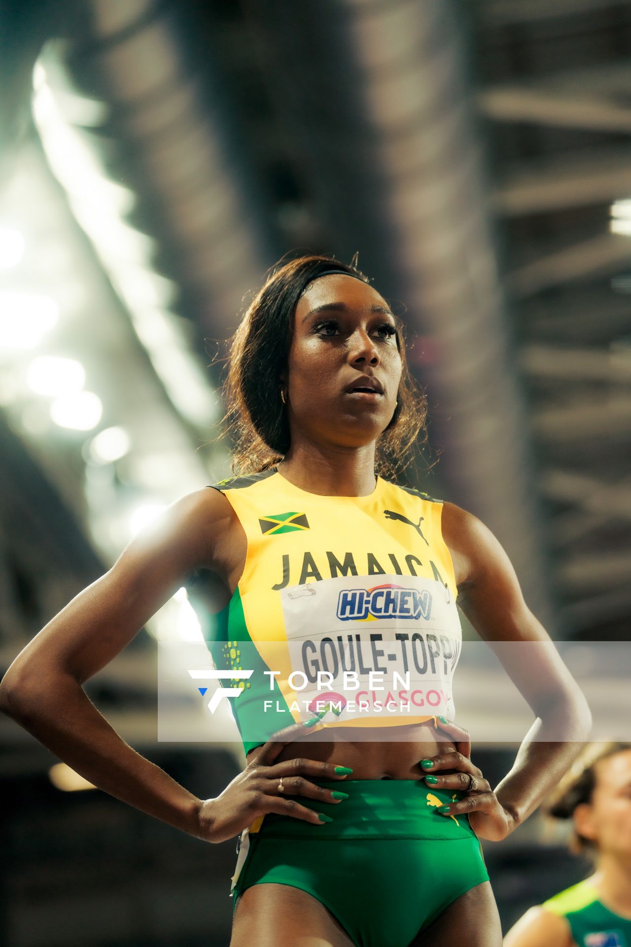 Natoya Goule-Toppin (JAM/Jamaica) im 800m Halbfinale am 02.03.2024 bei den World Athletics Indoor Championships in Glasgow (Schottland / Vereinigtes Königreich)