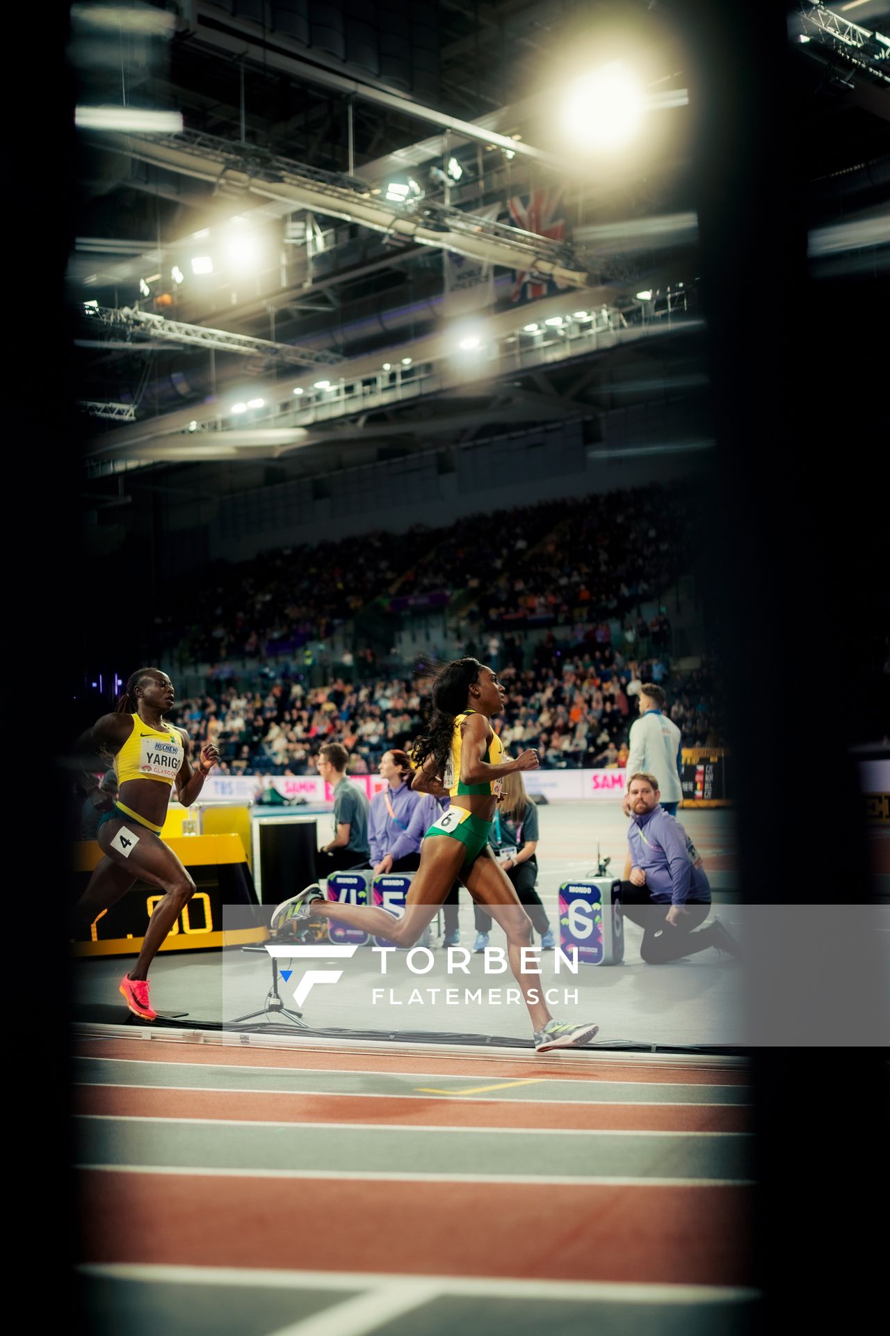 Natoya Goule-Toppin (JAM/Jamaica) im 800m Halbfinale am 02.03.2024 bei den World Athletics Indoor Championships in Glasgow (Schottland / Vereinigtes Königreich)