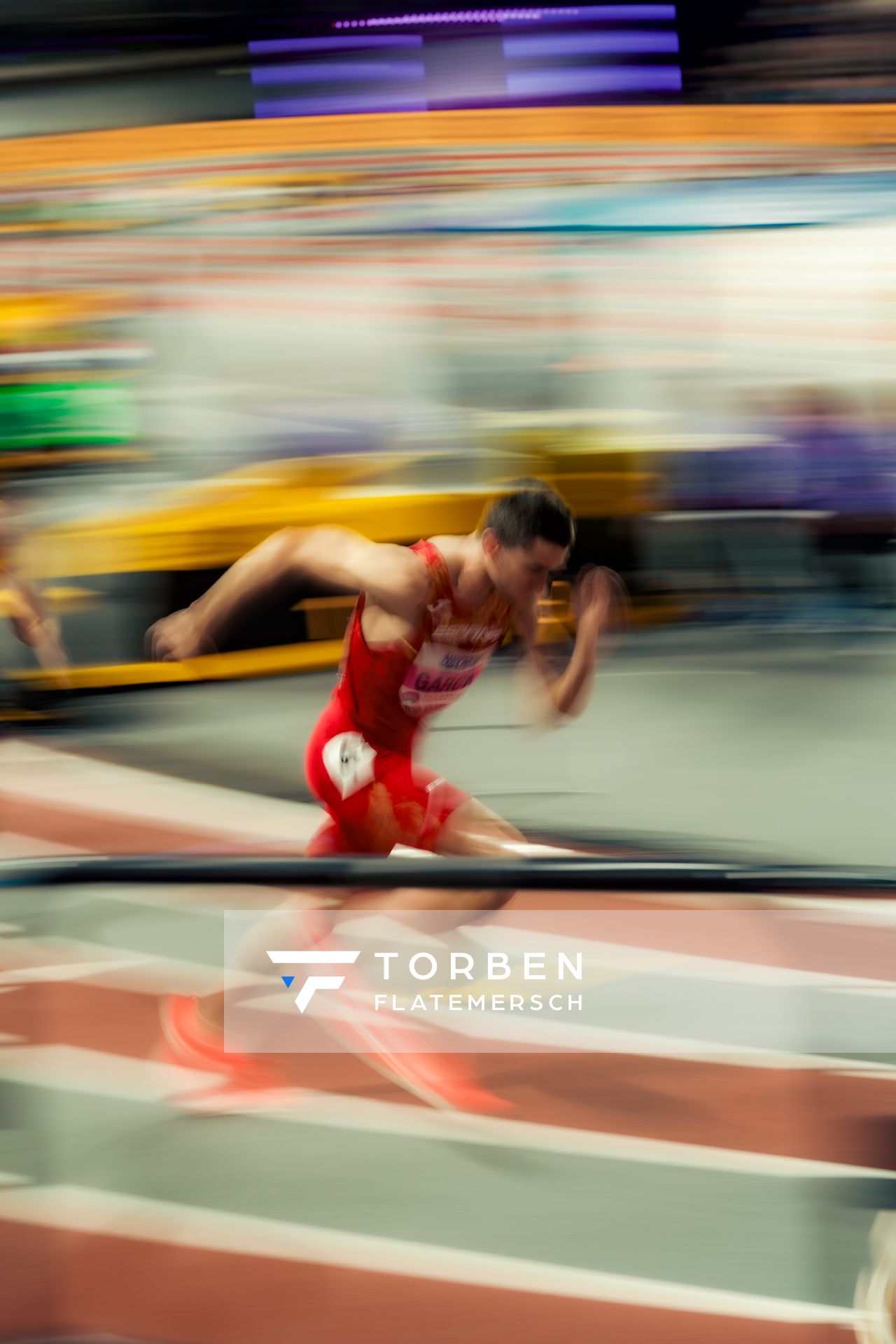 Mariano Garcia (ESP/Spain) im 800m Halbfinale am 02.03.2024 bei den World Athletics Indoor Championships in Glasgow (Schottland / Vereinigtes Königreich)