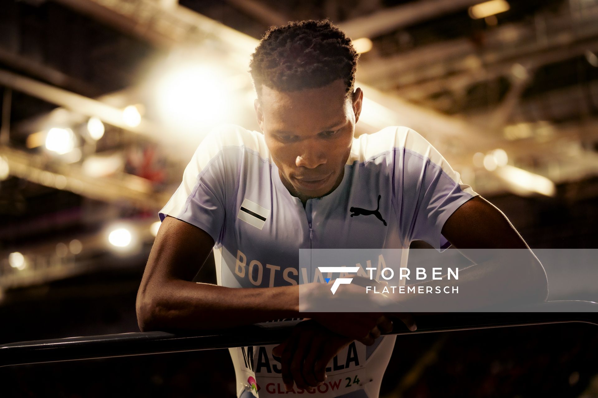 Tshepiso Masalela (BOT/Botswana) am 02.03.2024 bei den World Athletics Indoor Championships in Glasgow (Schottland / Vereinigtes Königreich)