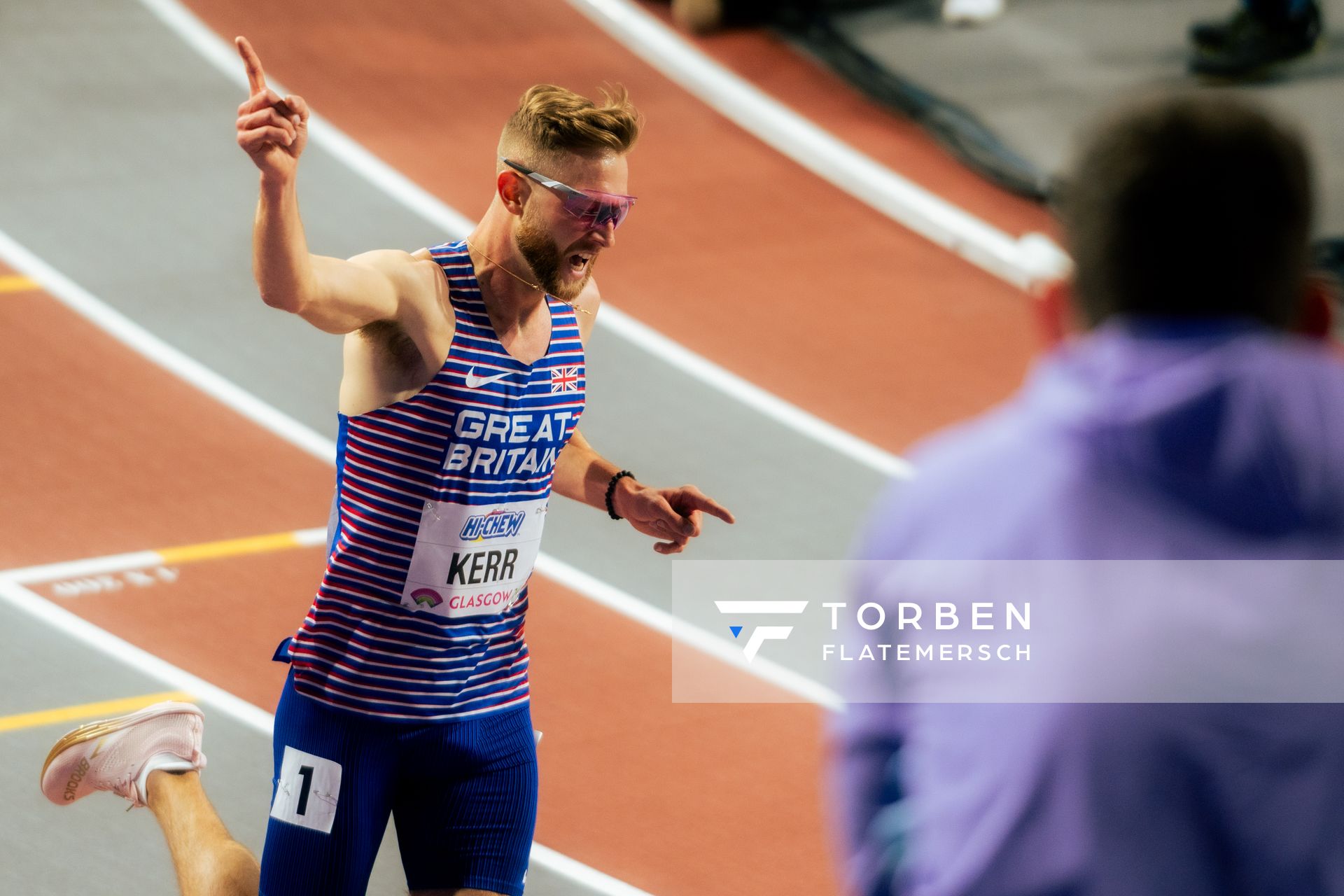 Josh Kerr (GBR/Great Britain) am 02.03.2024 bei den World Athletics Indoor Championships in Glasgow (Schottland / Vereinigtes Königreich)