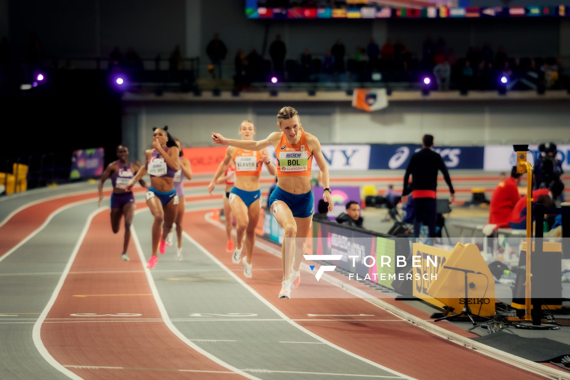 World Record von Femke Bol (NED/Netherlands) am 02.03.2024 bei den World Athletics Indoor Championships in Glasgow (Schottland / Vereinigtes Königreich)