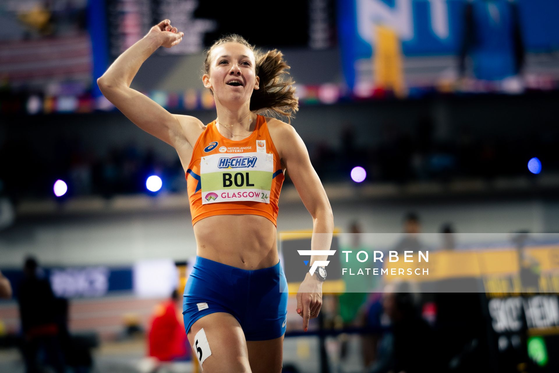 World Record von Femke Bol (NED/Netherlands) über 400m am 02.03.2024 bei den World Athletics Indoor Championships in Glasgow (Schottland / Vereinigtes Königreich)