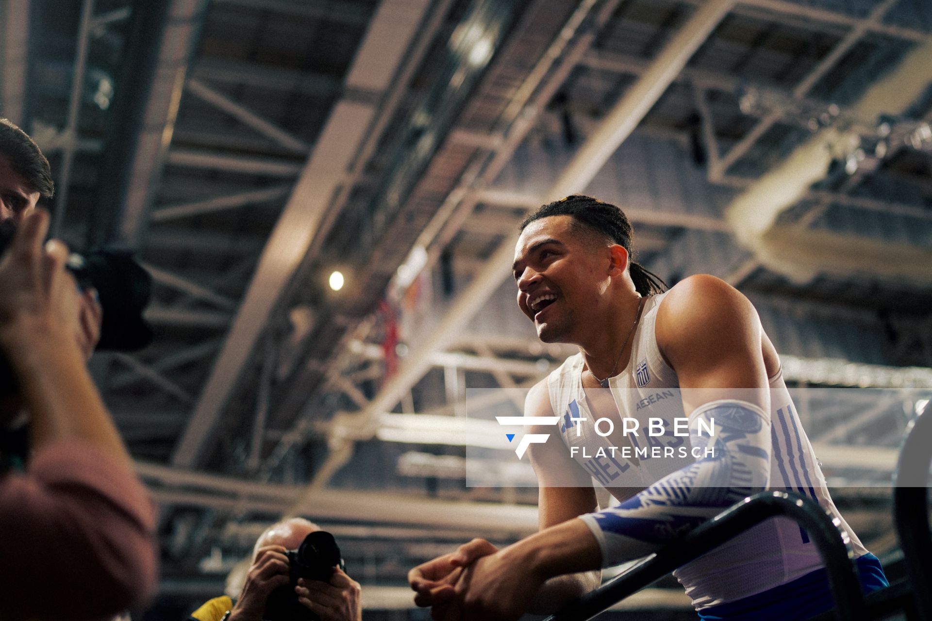 Emmanouil Karalis (GRE/Greece) am 03.03.2024 bei den World Athletics Indoor Championships in Glasgow (Schottland / Vereinigtes Königreich)