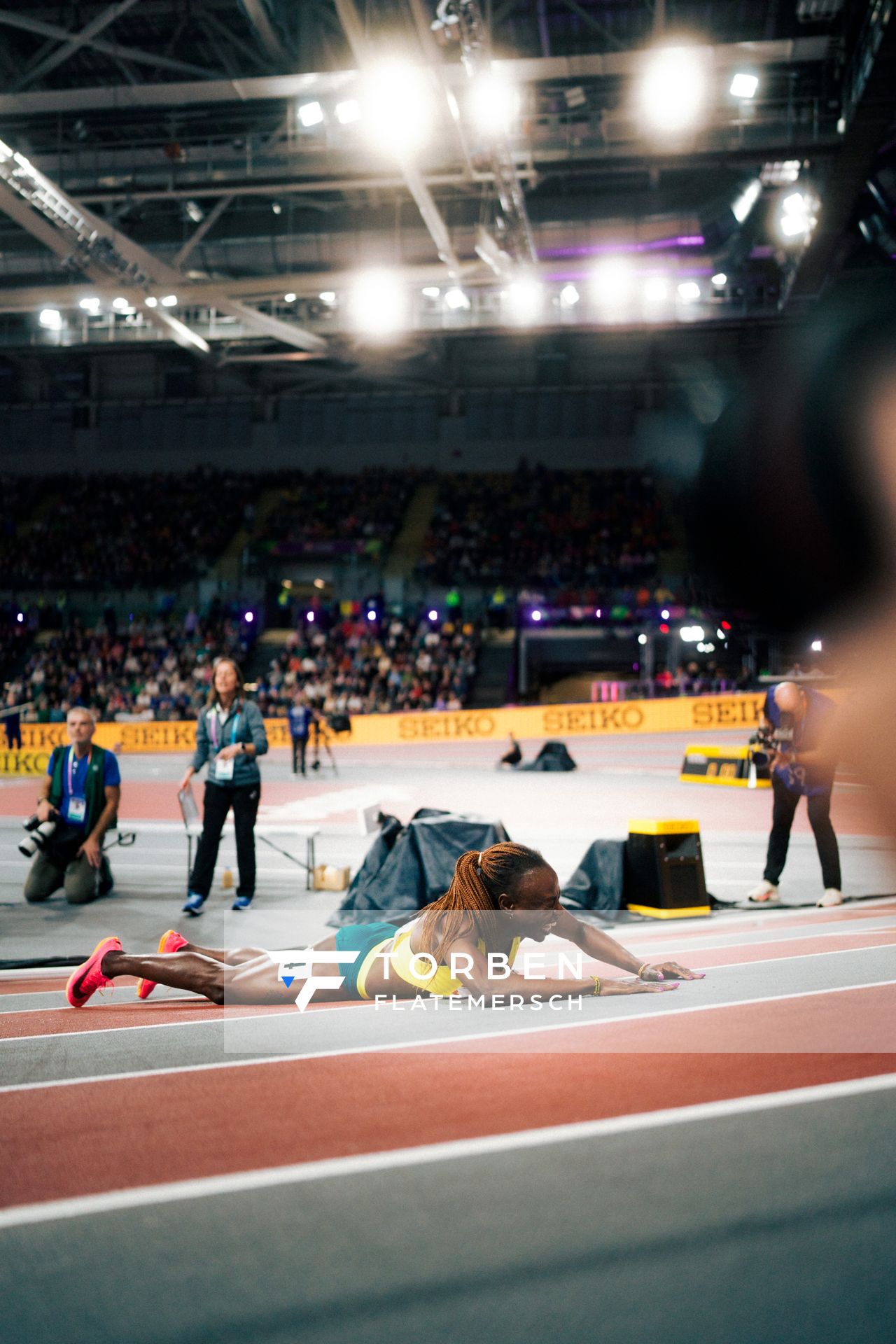 Noélie Yarigo (BEN) am 03.03.2024 bei den World Athletics Indoor Championships in Glasgow (Schottland / Vereinigtes Königreich)