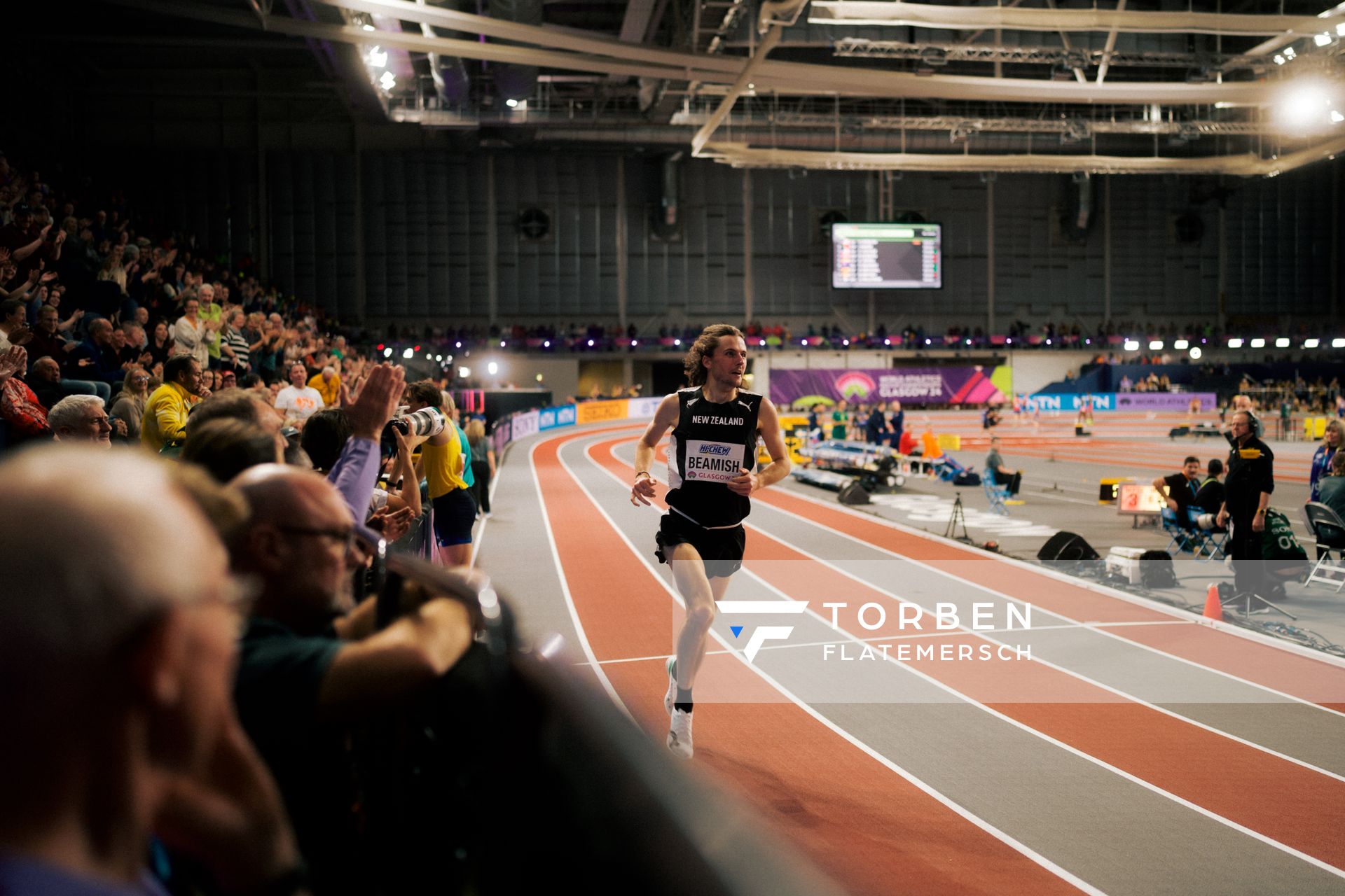 Geordie Beamish (NZL/New Zealand) am 03.03.2024 bei den World Athletics Indoor Championships in Glasgow (Schottland / Vereinigtes Königreich)