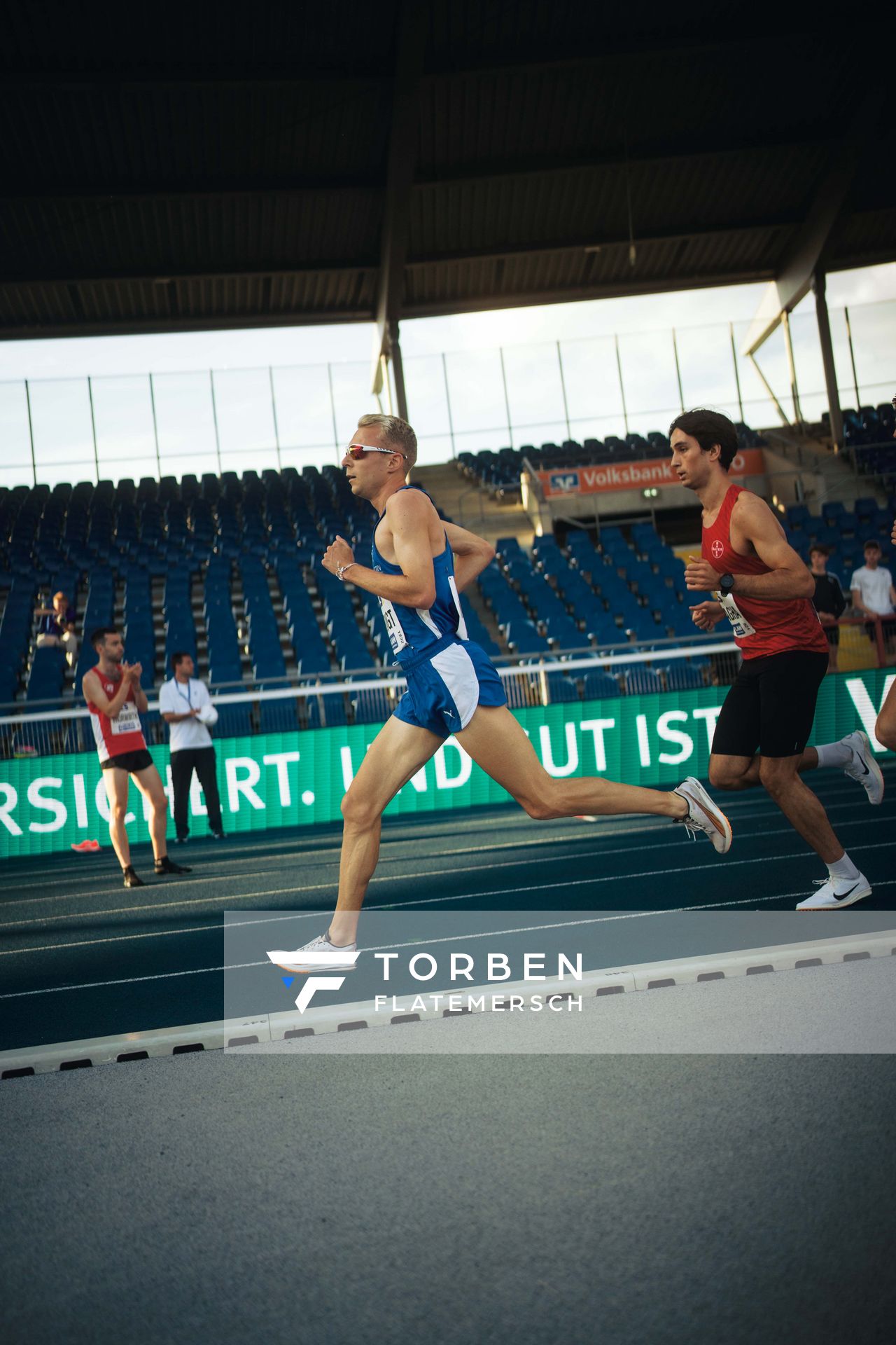 Nils Voigt (TV Wattenscheid 01) am 28.06.2024 beim 5000m Lauf bei den deutschen Leichtathletik-Meisterschaften 2024 im Eintracht-Stadion in Braunschweig