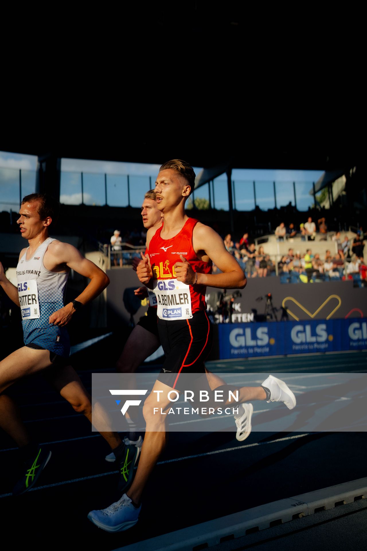 Artur Beimler (Braunschweiger Laufclub) am 28.06.2024 beim 5000m Lauf bei den deutschen Leichtathletik-Meisterschaften 2024 im Eintracht-Stadion in Braunschweig