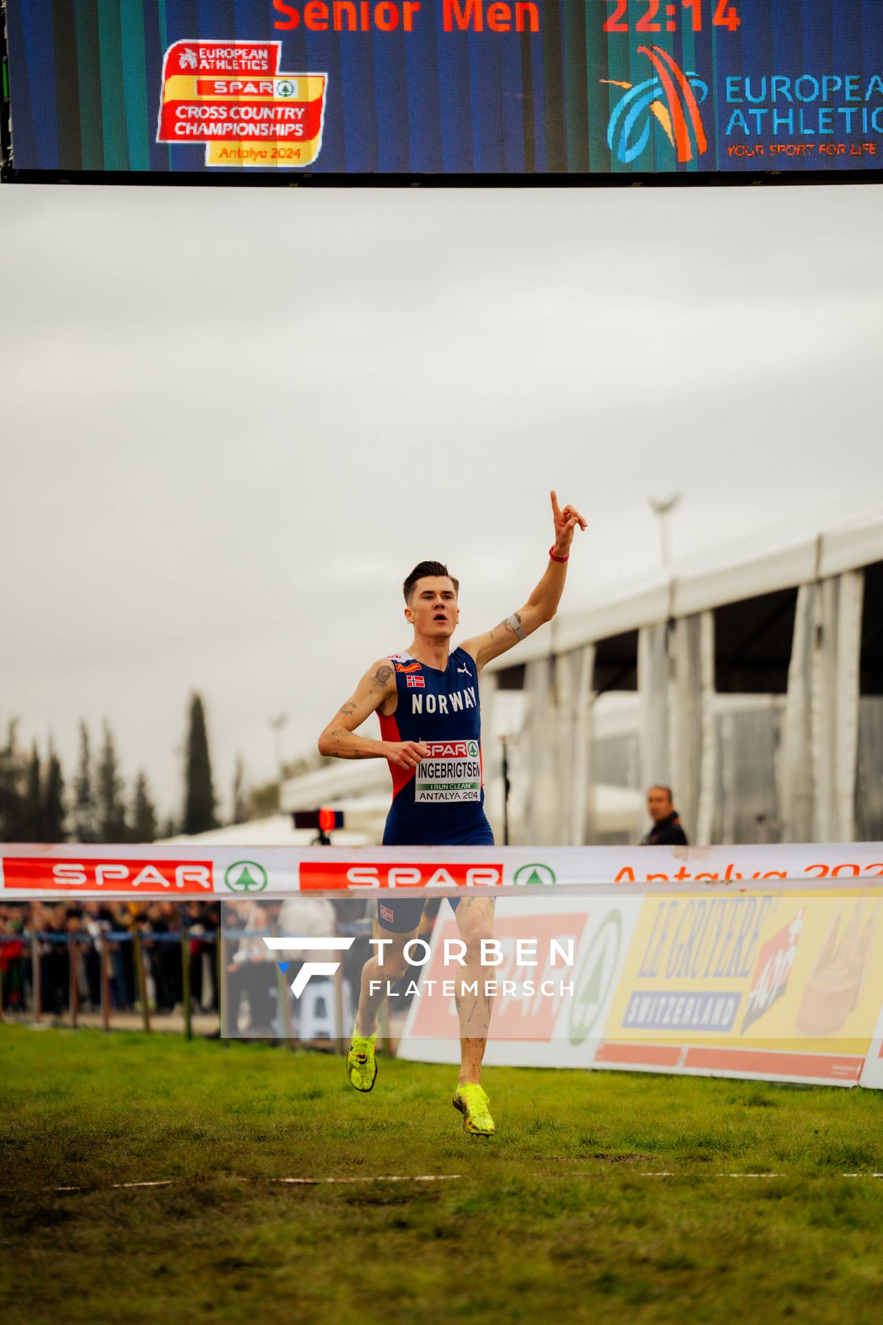 Jakob Ingebrigtsen (Norway) am 08.12.2024 bei den Crosslauf-Europameisterschaften in Antalya