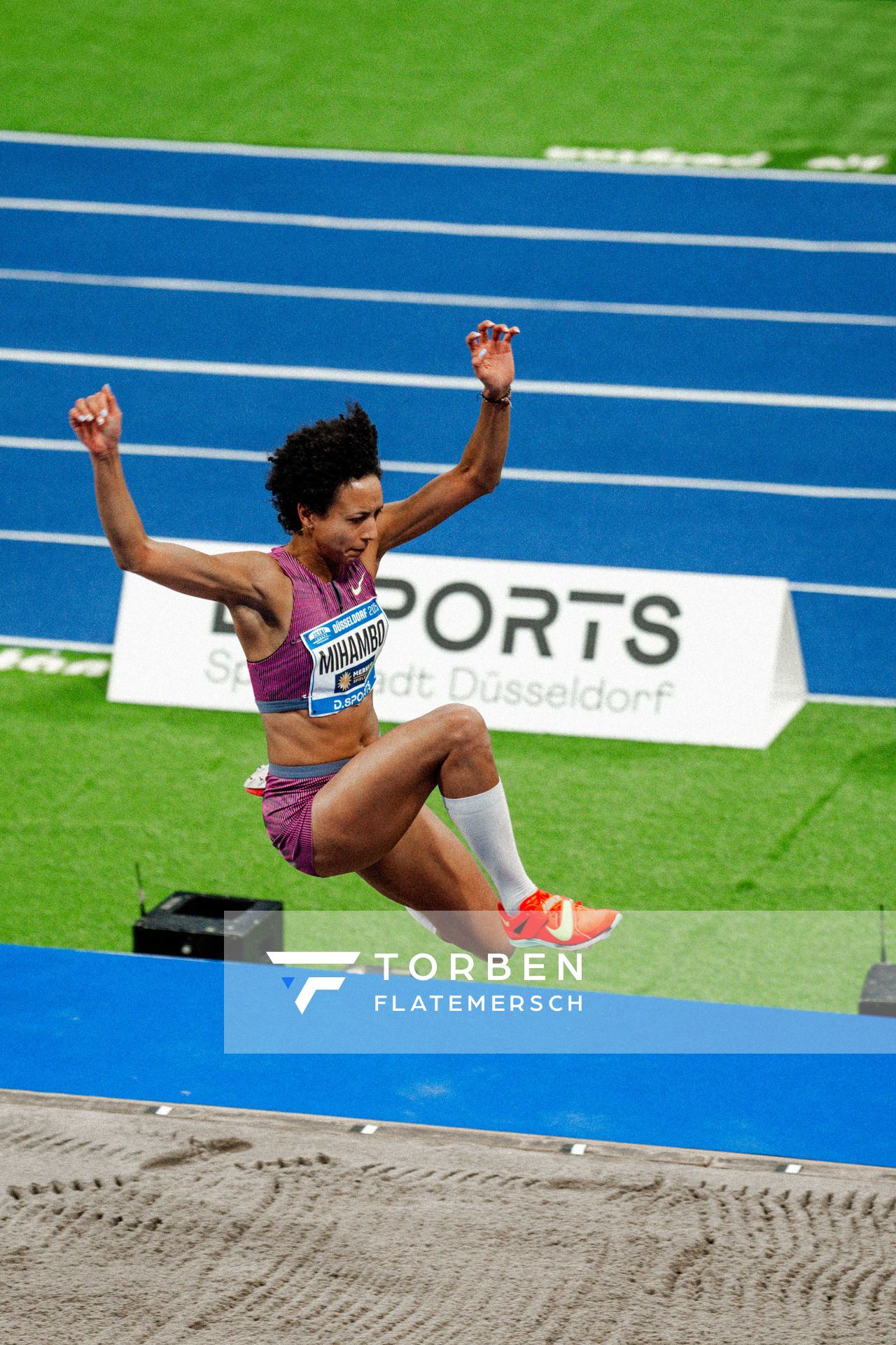 Malaika Mihambo (Deutschland) beim ISTAF Indoor Düsseldorf am 09.02.2025 im PSD Bank Dome in Düsseldorf