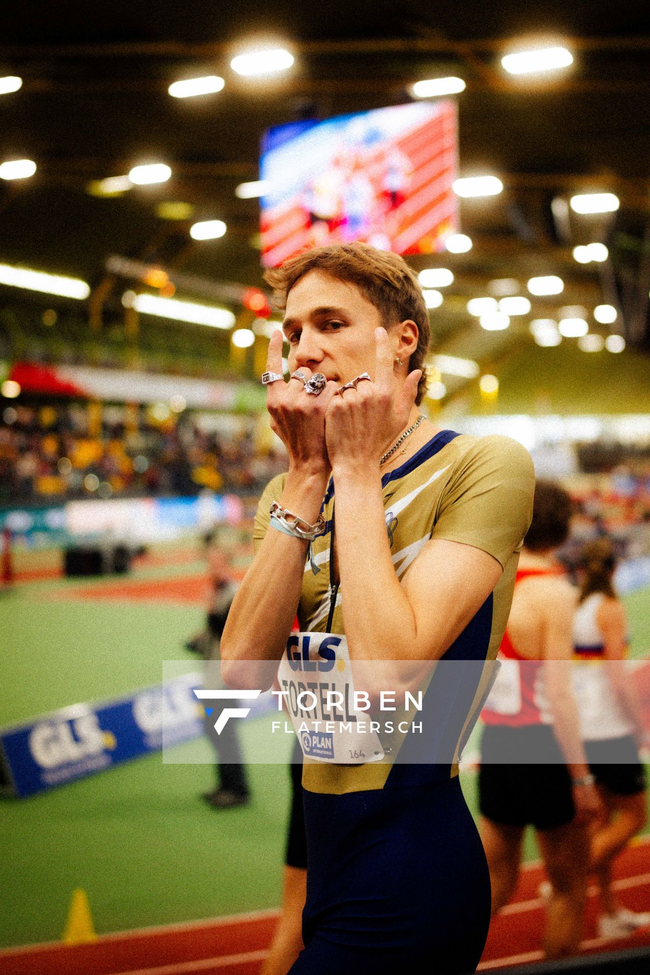 Marc Tortell (Athletics Team Karben) bei den deutschenHallenmeisterschaften am 22.02.2025 in der Helmut-Körnig-Halle in Dortmund