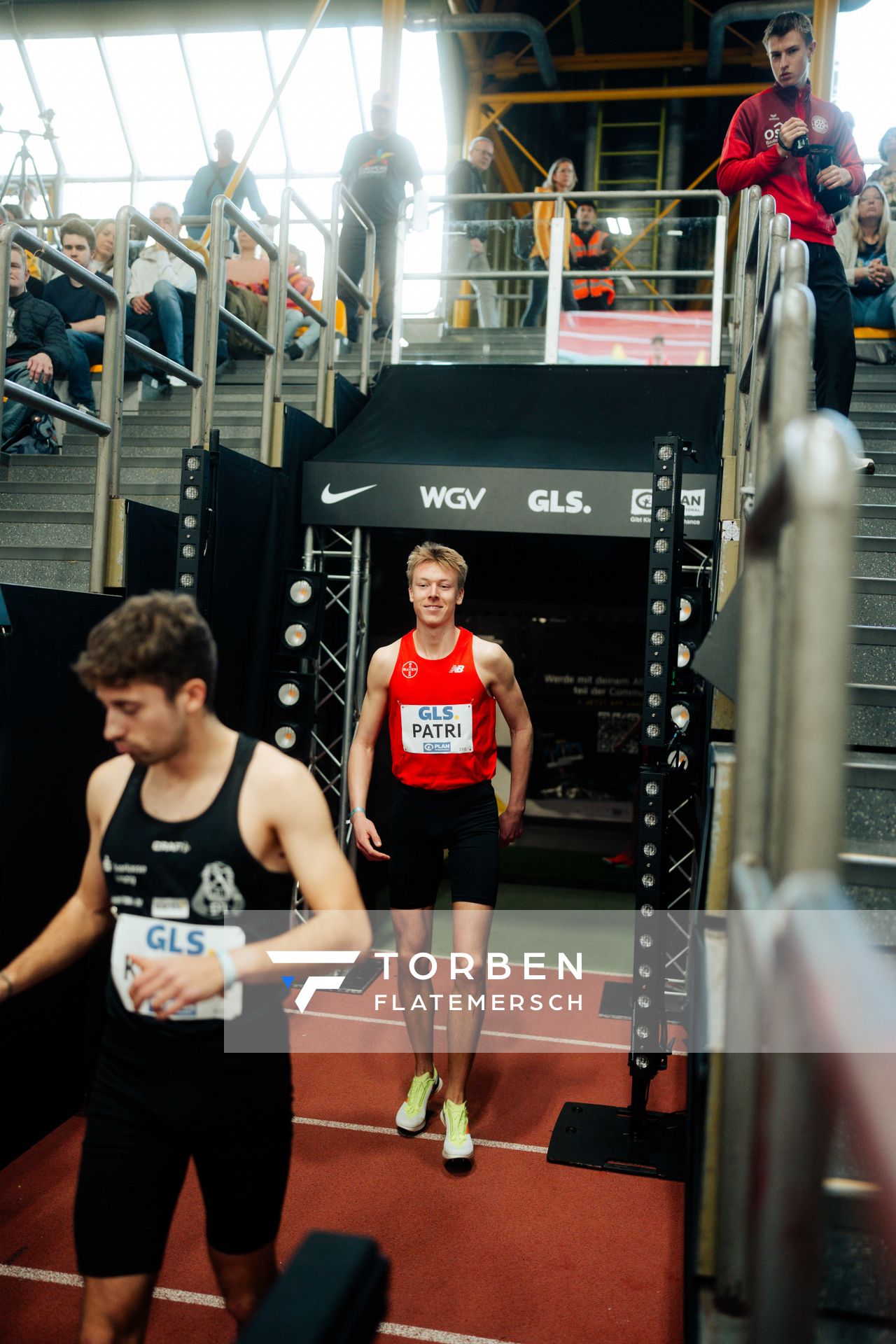 Jonas Patri (TSV Bayer 04 Leverkusen) bei den deutschenHallenmeisterschaften am 23.02.2025 in der Helmut-Körnig-Halle in Dortmund