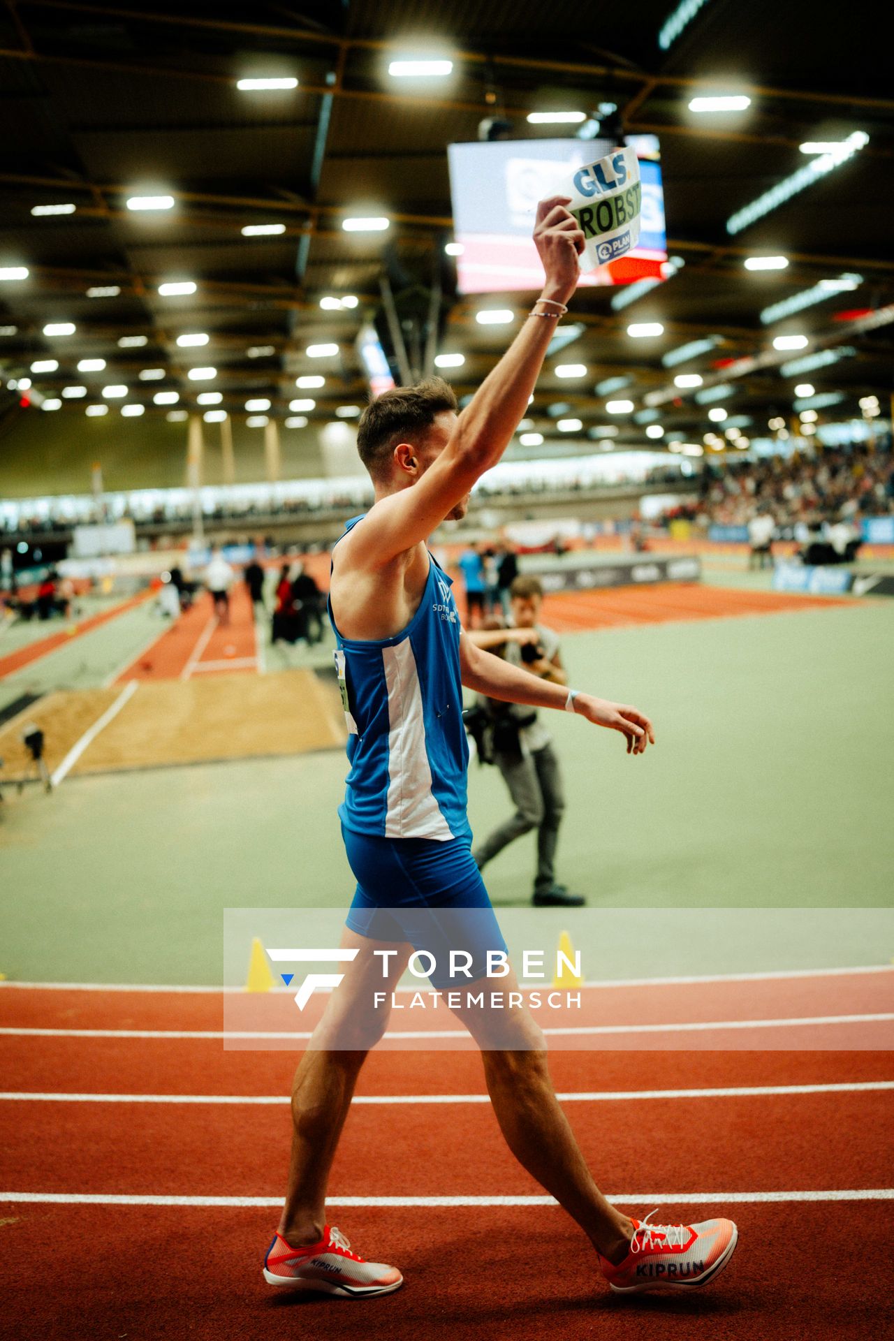 Marius Probst (TV Wattenscheid 01) bei den deutschen Hallenmeisterschaften am 23.02.2025 in der Helmut-Körnig-Halle in Dortmund