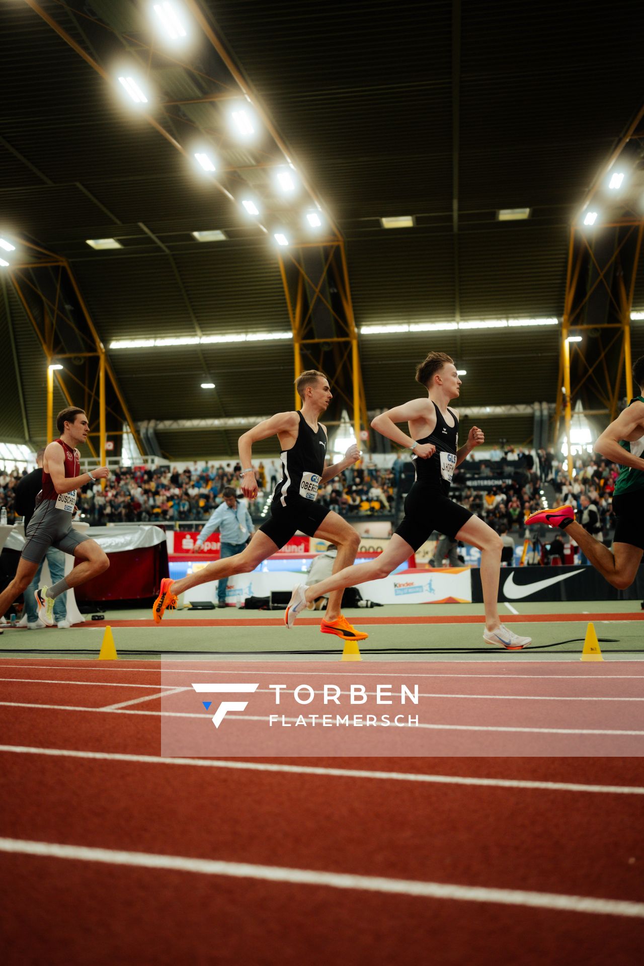 Luis Oberbeck (LG Göttingen) bei den deutschenHallenmeisterschaften am 23.02.2025 in der Helmut-Körnig-Halle in Dortmund
