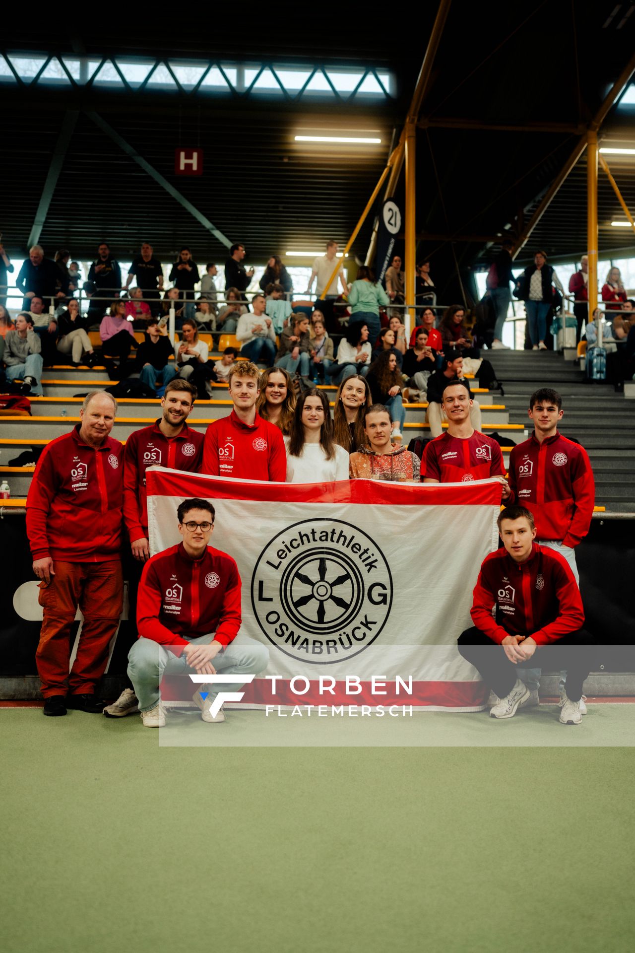 Die LG Osnabrück bei den deutschenHallenmeisterschaften am 23.02.2025 in der Helmut-Körnig-Halle in Dortmund