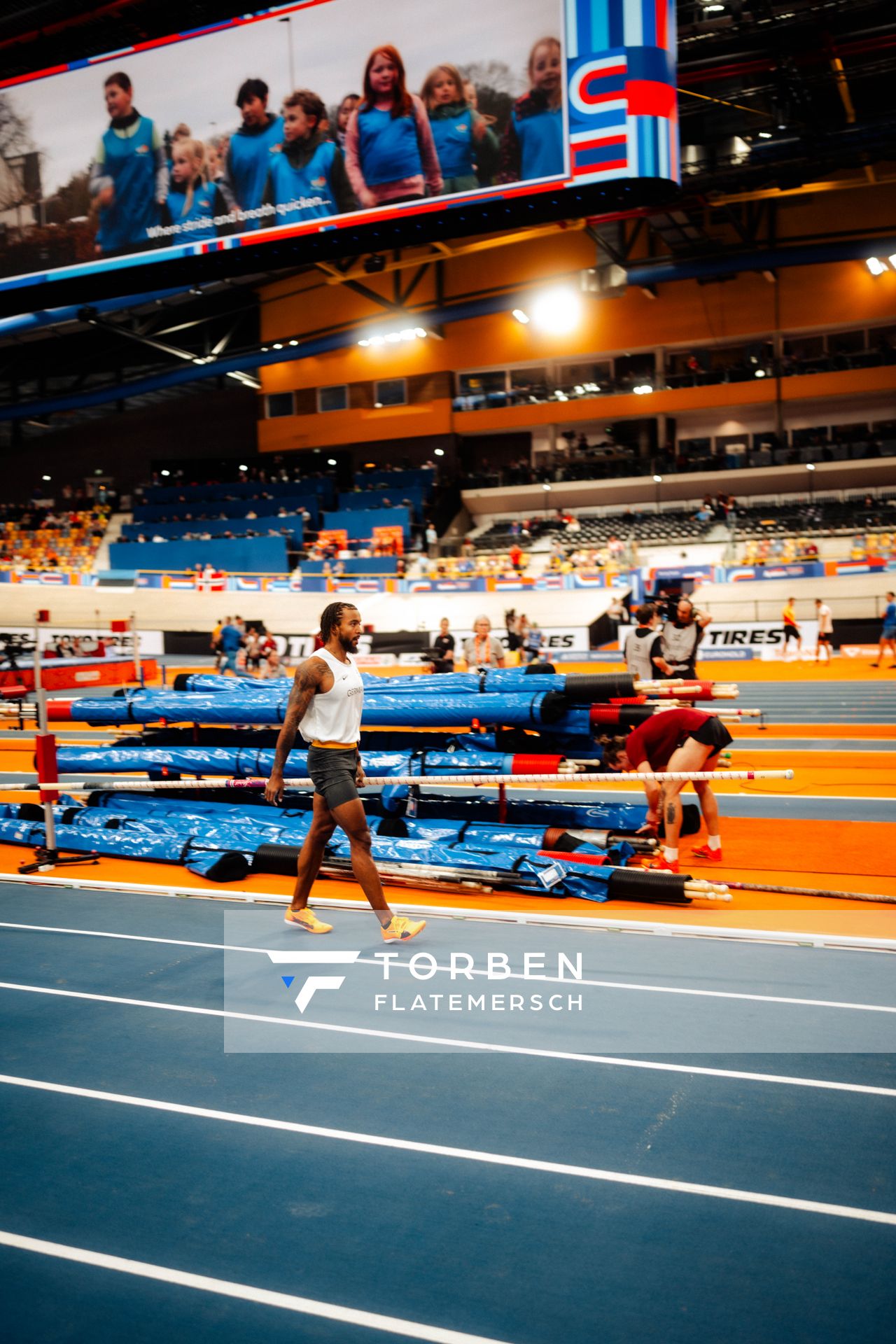 Bo Kanda Lita Baehre (GER) during the European Athletics Indoor Championships on 07/03/2025 at the Omnisport Arena in Apeldoorn