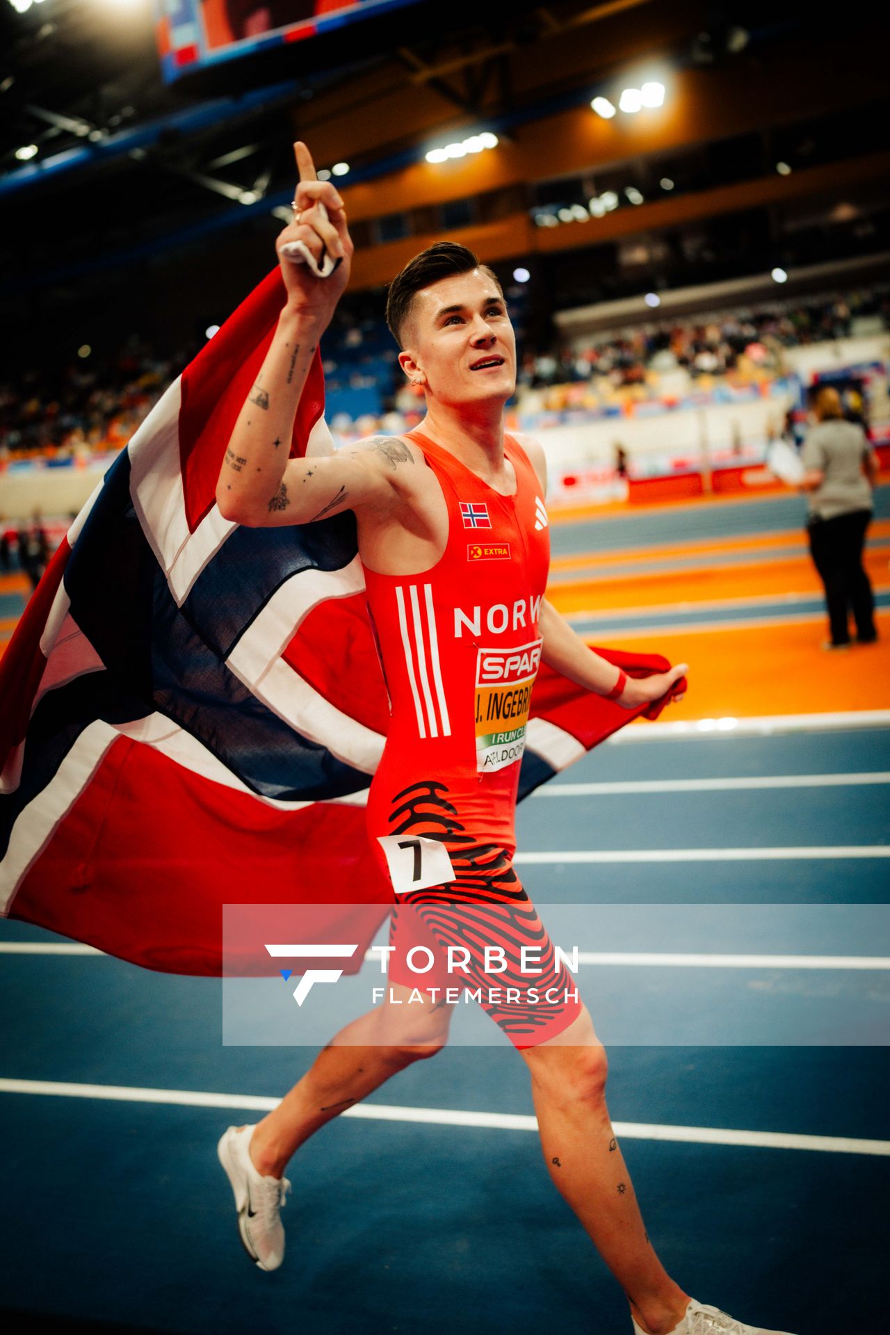 Jakob INGEBRIGTSEN (NOR) during the European Athletics Indoor Championships on 07/03/2025 at the Omnisport Arena in Apeldoorn