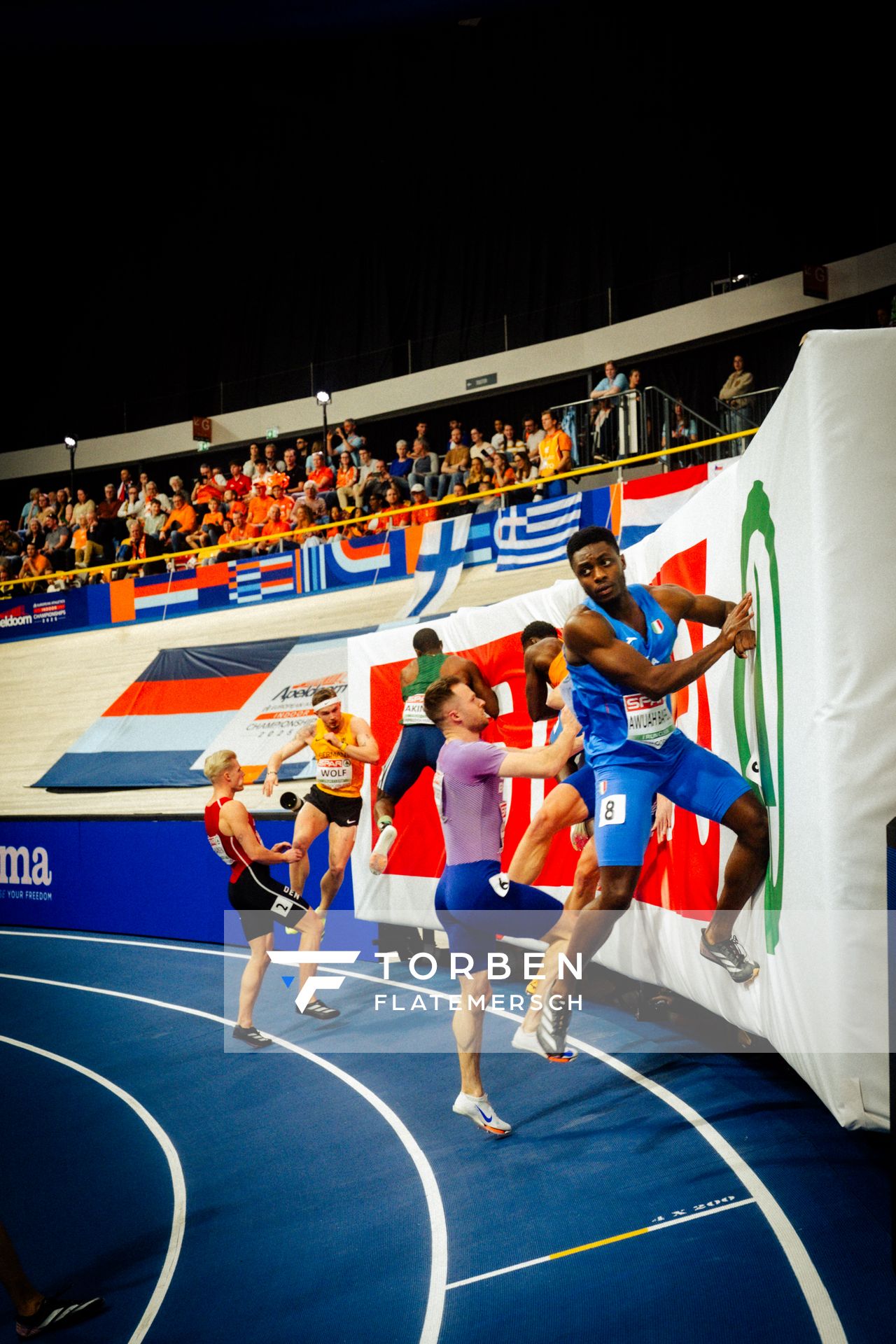 during the European Athletics Indoor Championships on 08/03/2025 at the Omnisport Arena in Apeldoorn