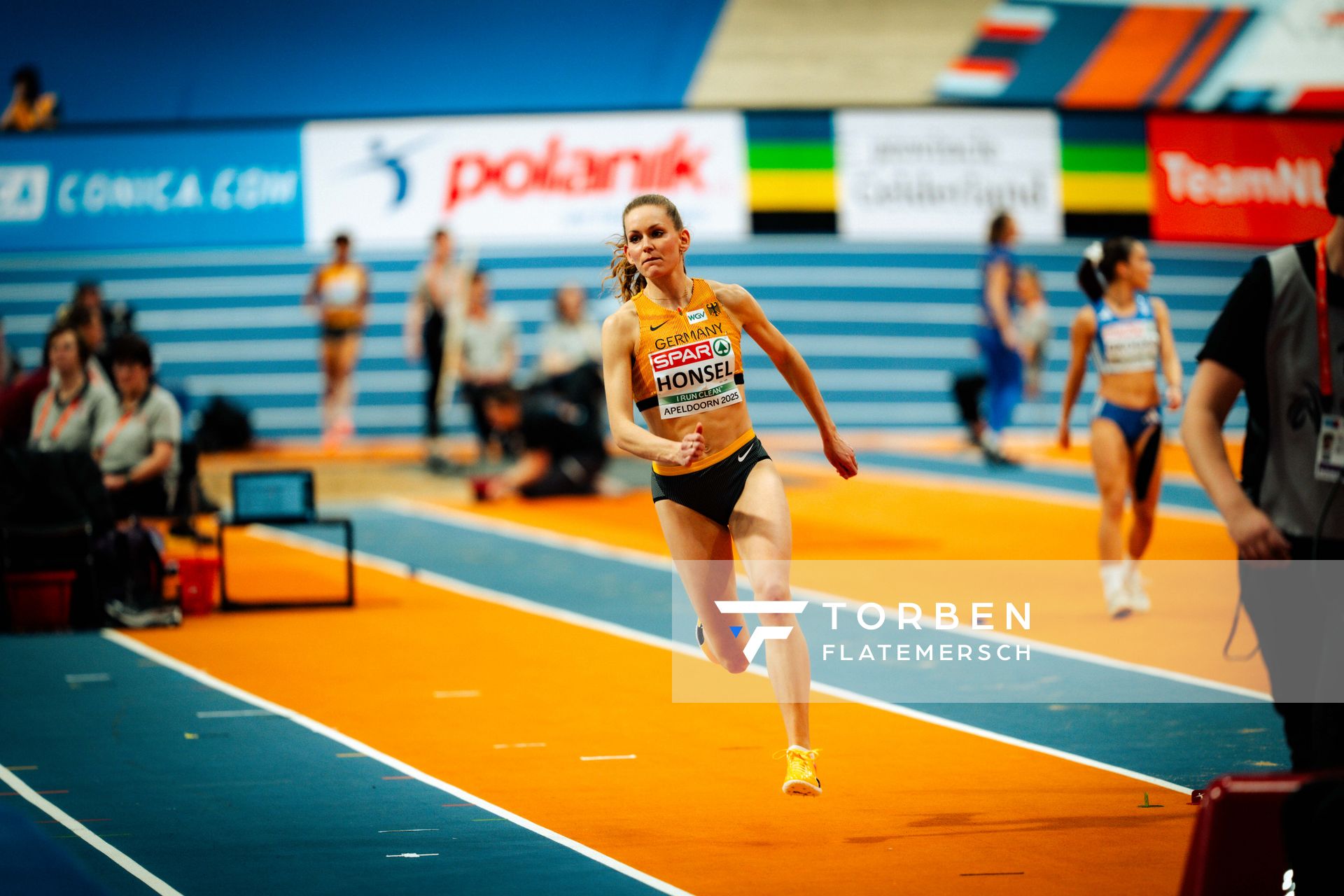 Christina Honsel (GER) during the European Athletics Indoor Championships on 07/03/2025 at the Omnisport Arena in Apeldoorn