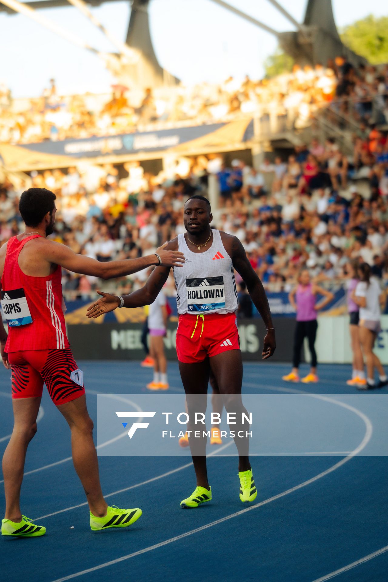 Grant Holloway (United States) during the 110m Hurdles at the Wanda Diamond League MEETING de Paris on 20/06/2025 in Paris